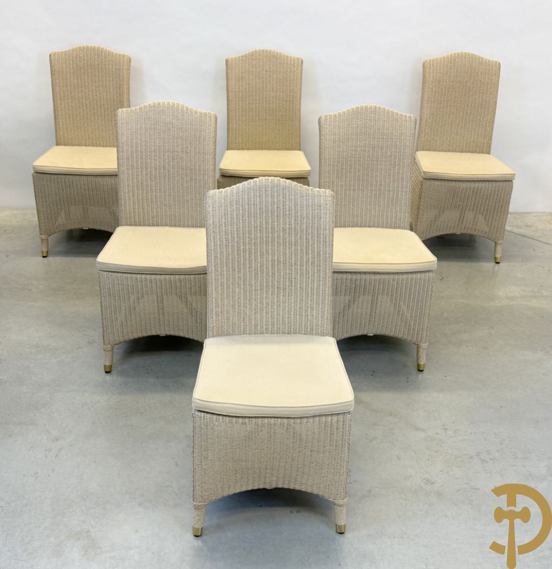 Zes Lloyd Loom stoelen, merk Vincent Sheppard