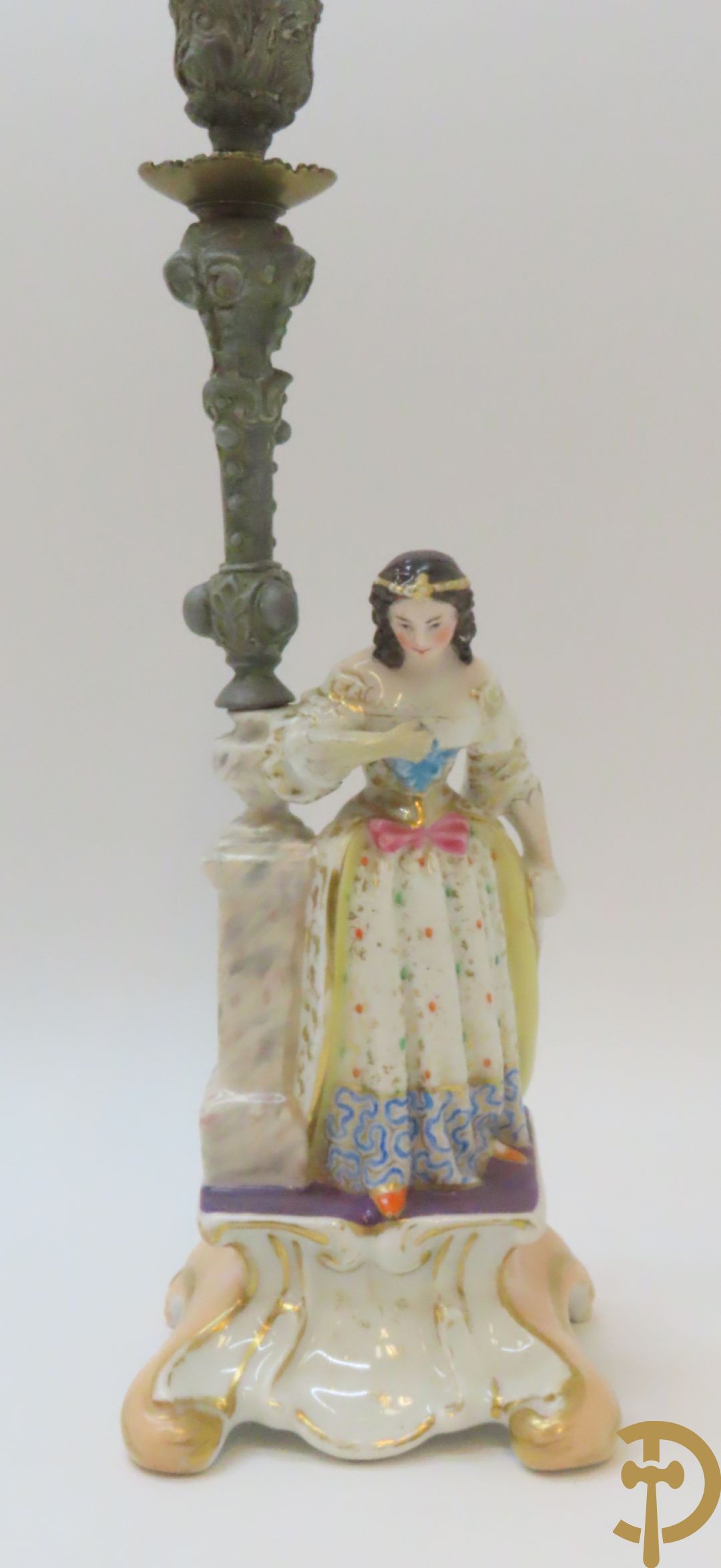 Paar porseleinen kandelaars Vieux Paris, 19e