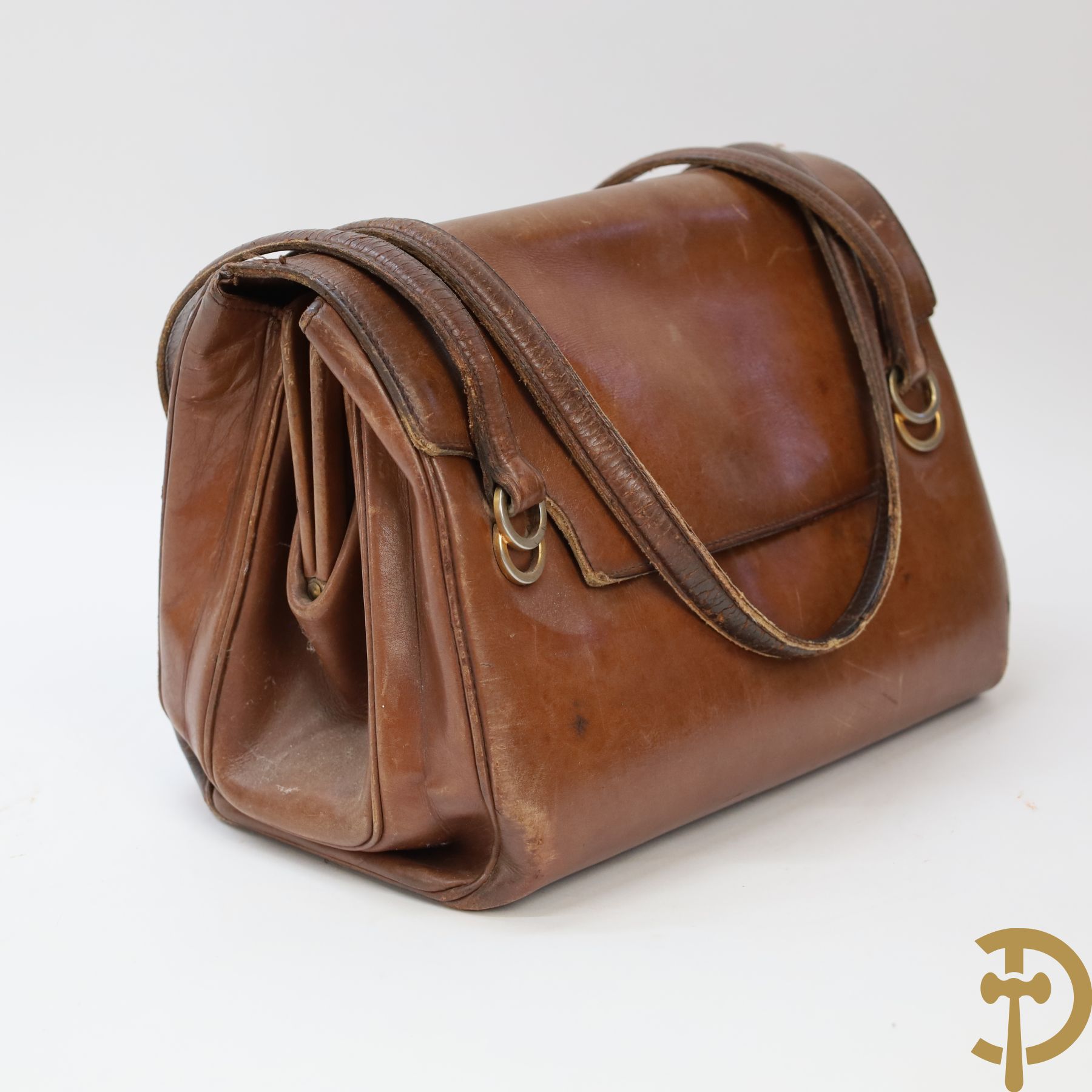 Vintage lederen handtas Delvaux