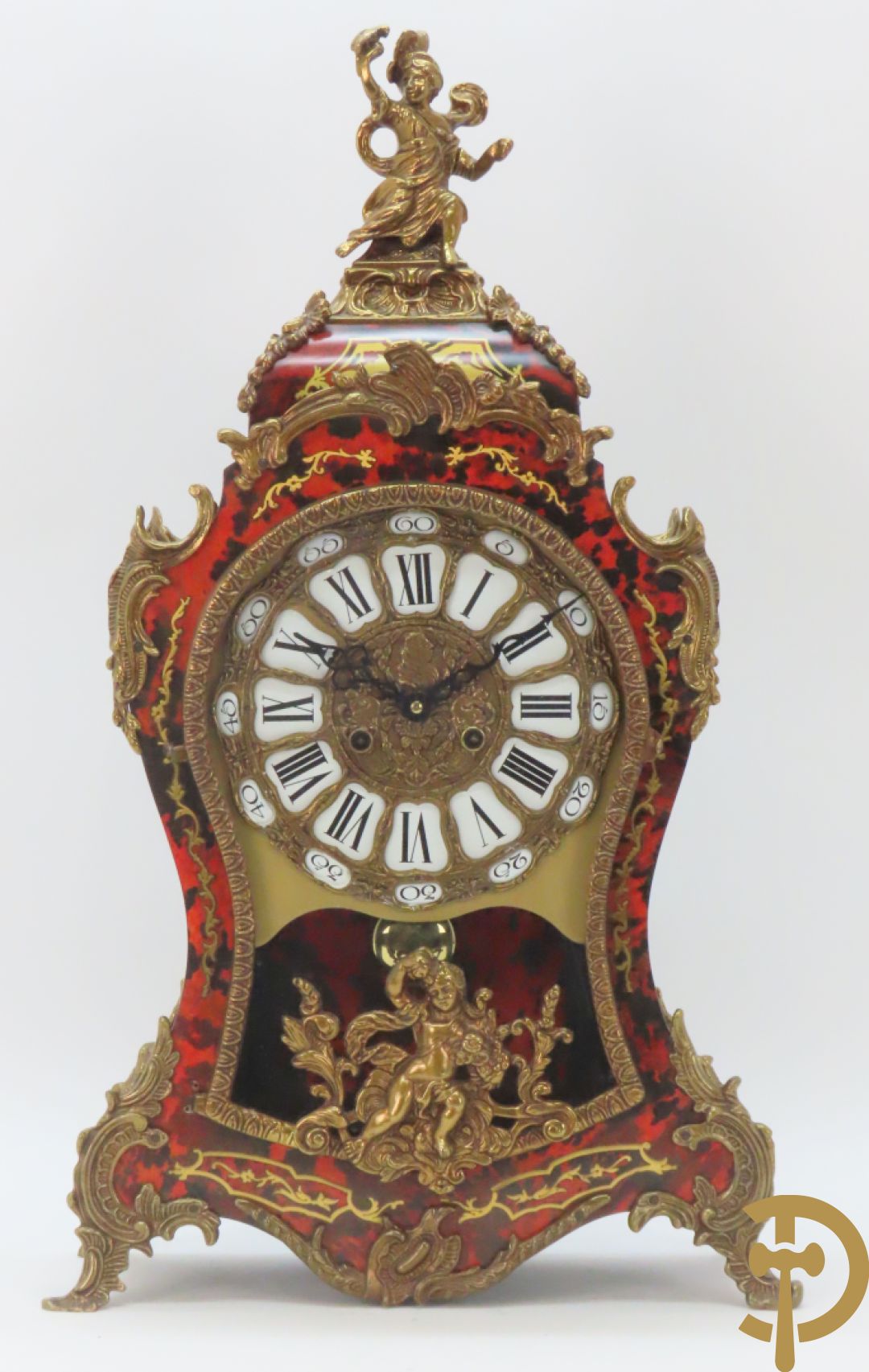 Italiaanse kartelklok met Boulle imitatie en bronsbeslag