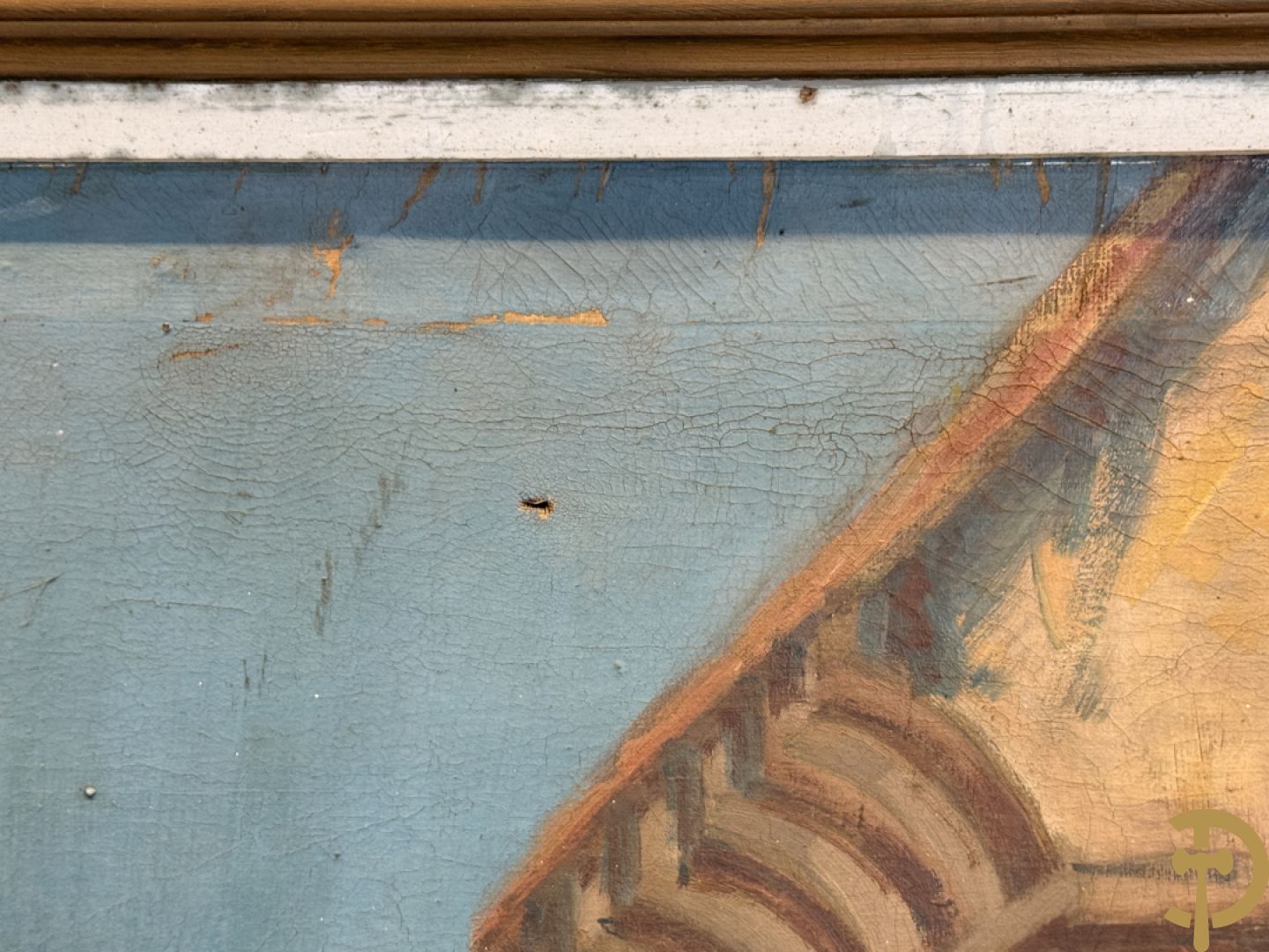 Onleesbaar getekend links onder 