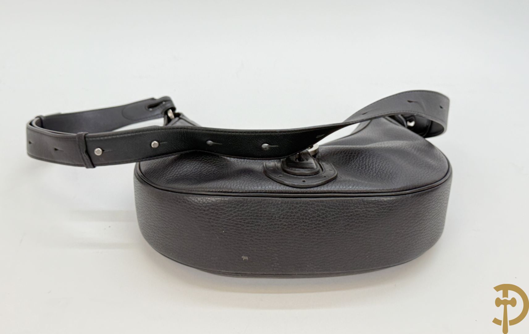 Bruine en zwart lederen handtas Delvaux + boek van Delvaux met documentatie