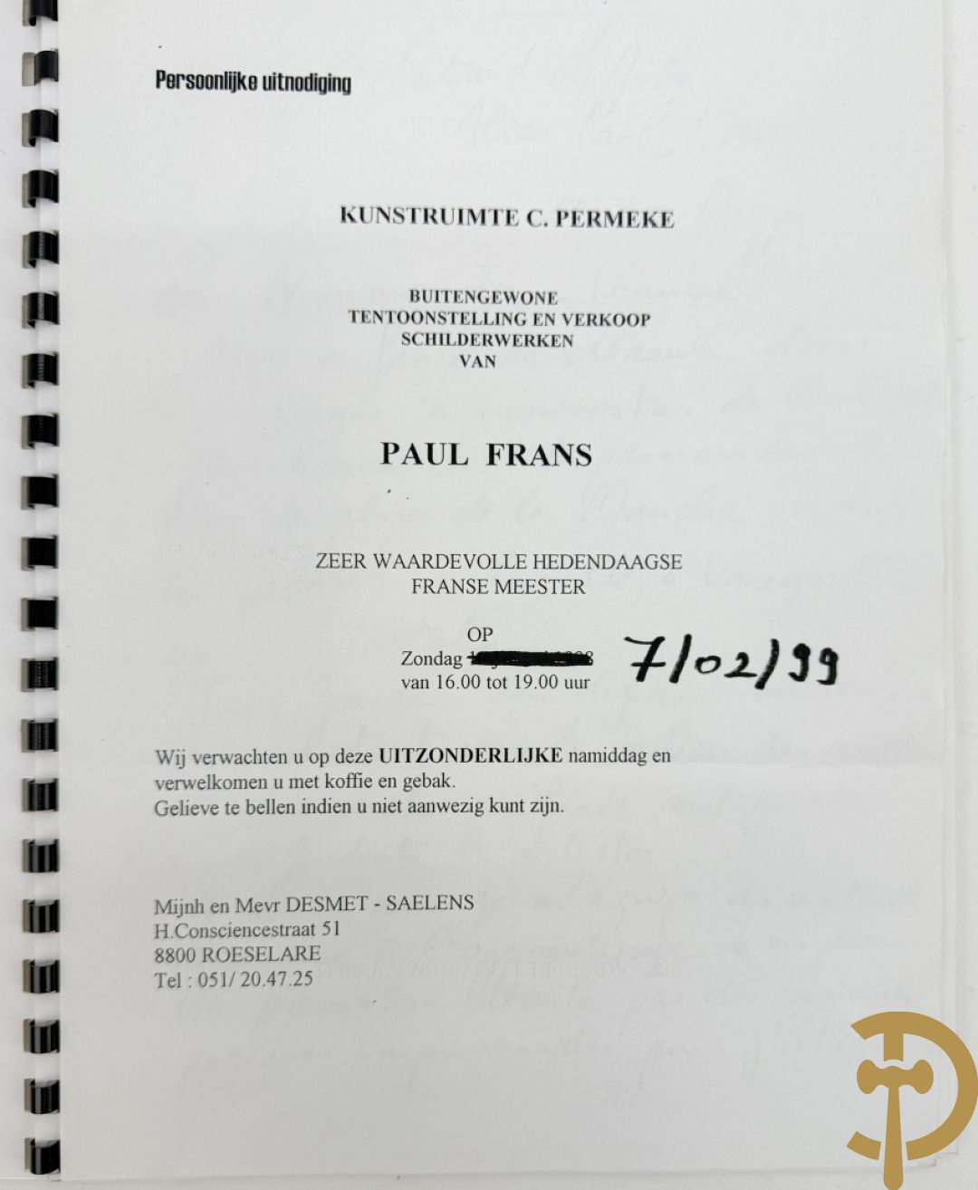 FRANS P. getekend (Paul) 