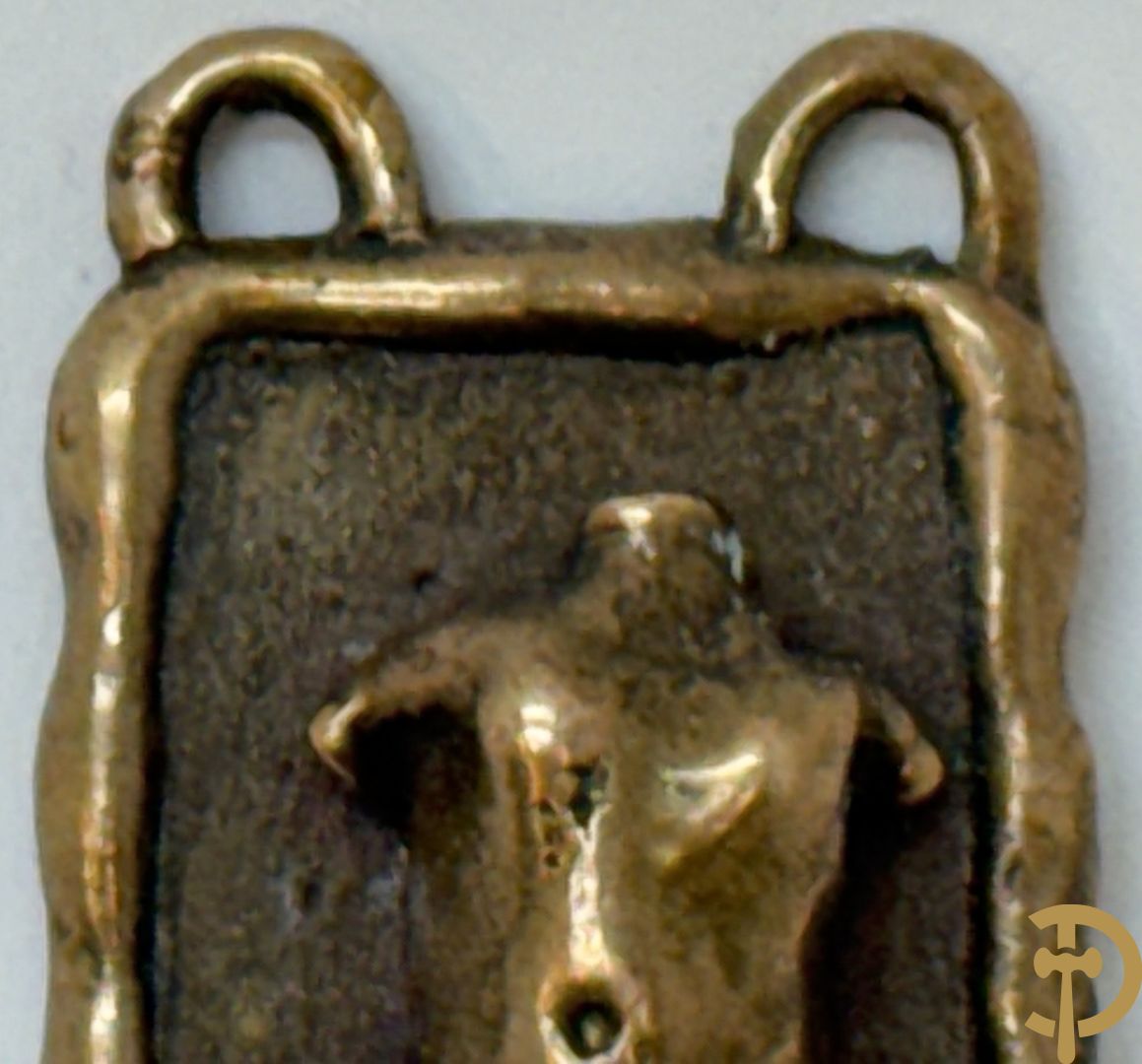 VERMEERSCH J. getekend 1971 - Bronzen hanger met typisch mannetje - Uniek exemplaar met duimafdruk