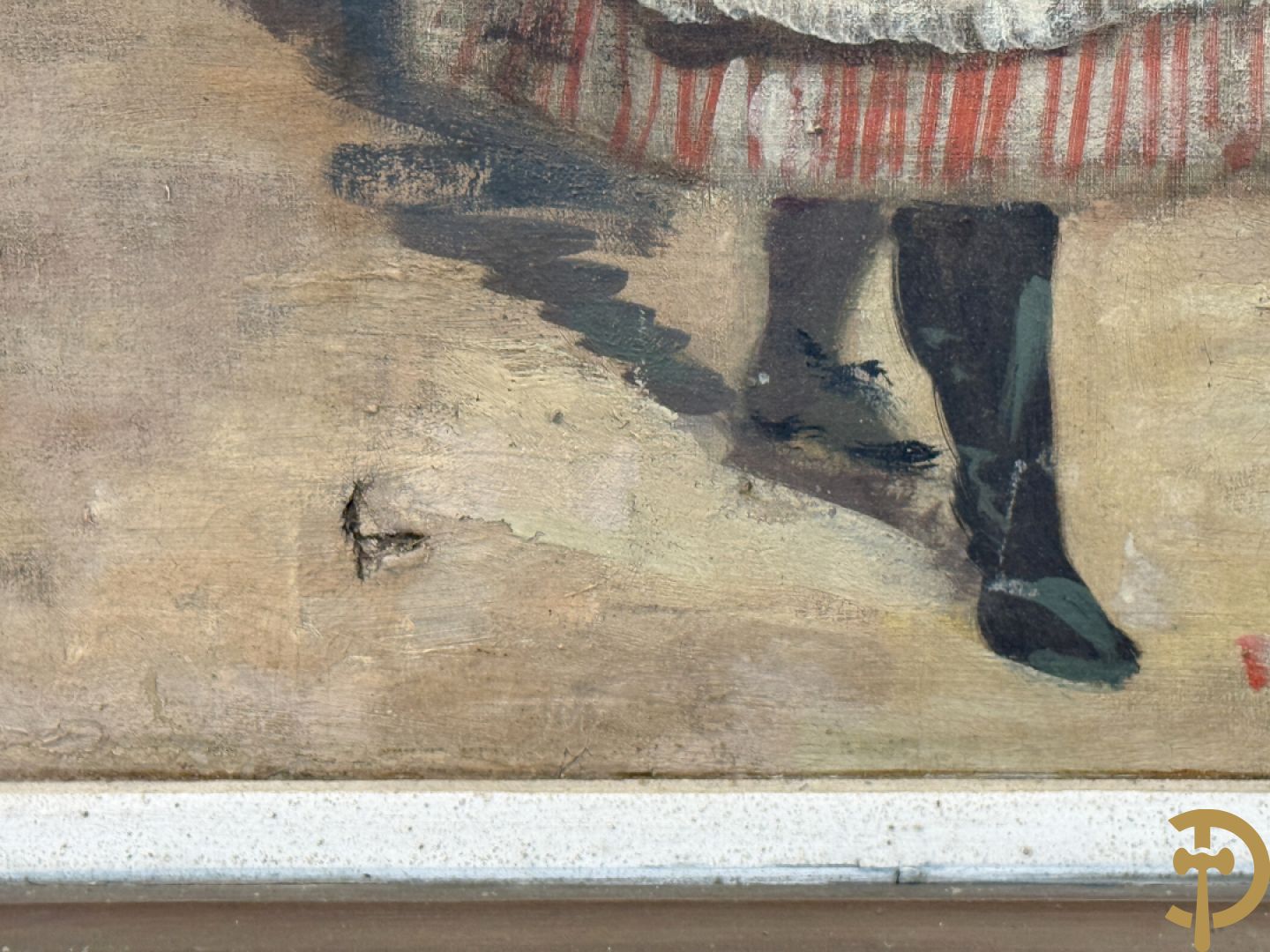 Onleesbaar getekend links onder 