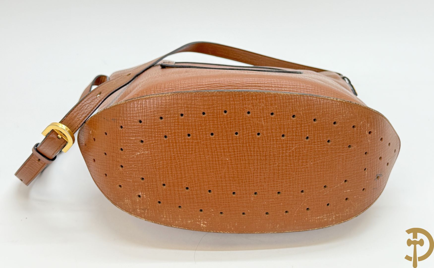 Bruine en zwart lederen handtas Delvaux + boek van Delvaux met documentatie