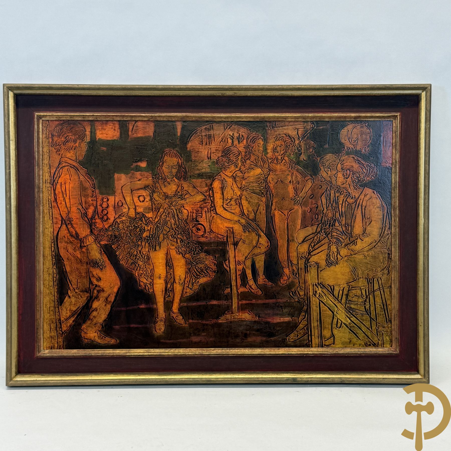 CROMBE Luc Peter verso gemerkt 'De schone van Sevilla' olie op unaliet