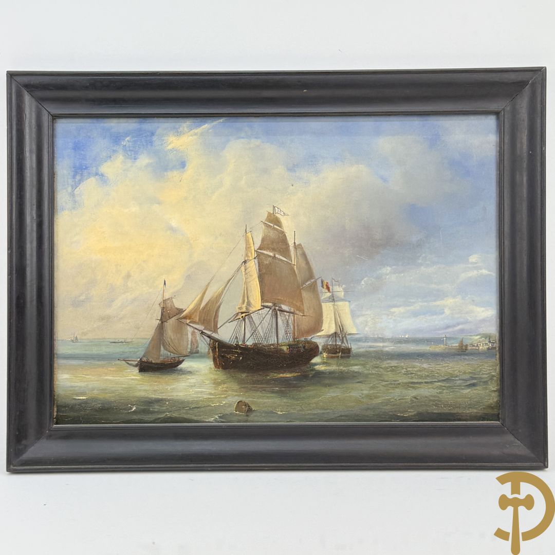 VERBOECKHOVEN Louis achteraan gerefereerd 'Marine' olie op paneel