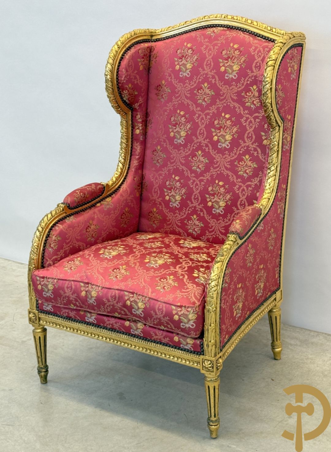 Vergulde Louis XVI armzetel met oren en bloemenstof, 19e