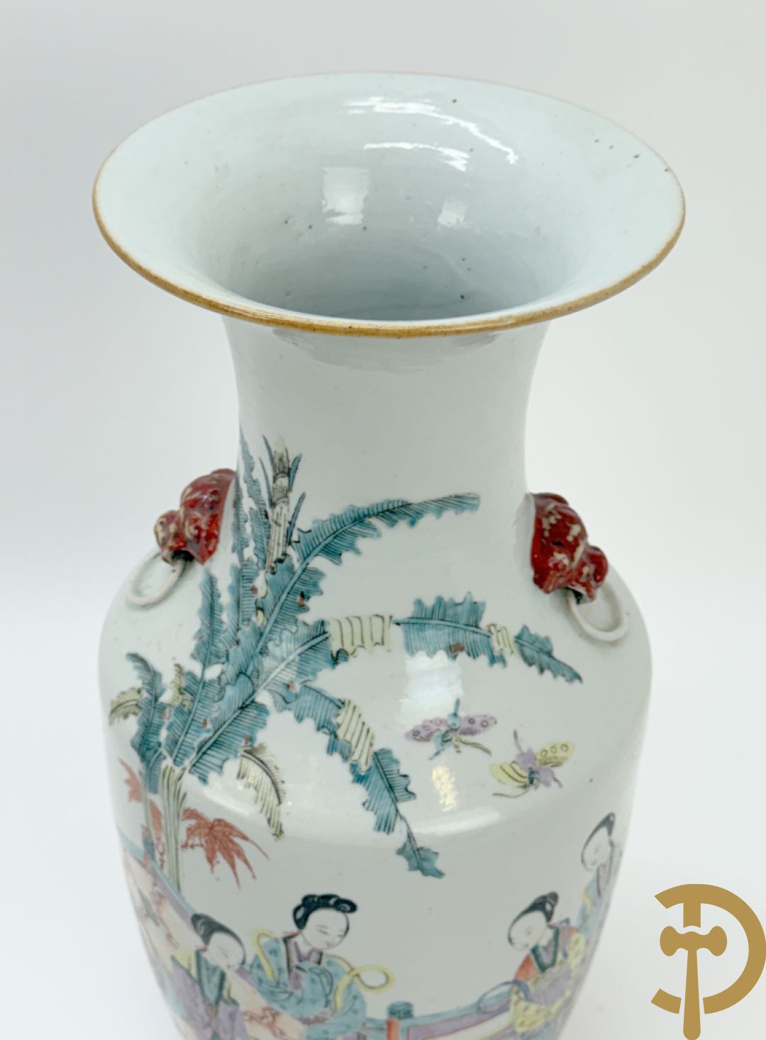 Chinese porseleinen vaas met decor van geisha