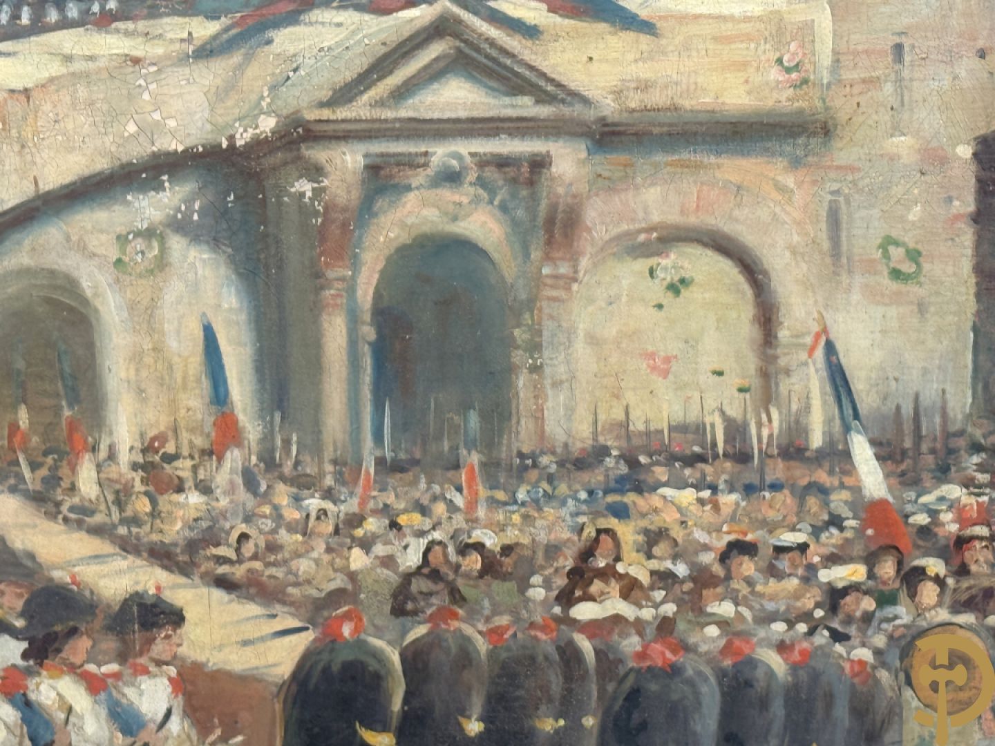 Onleesbaar getekend links onder 