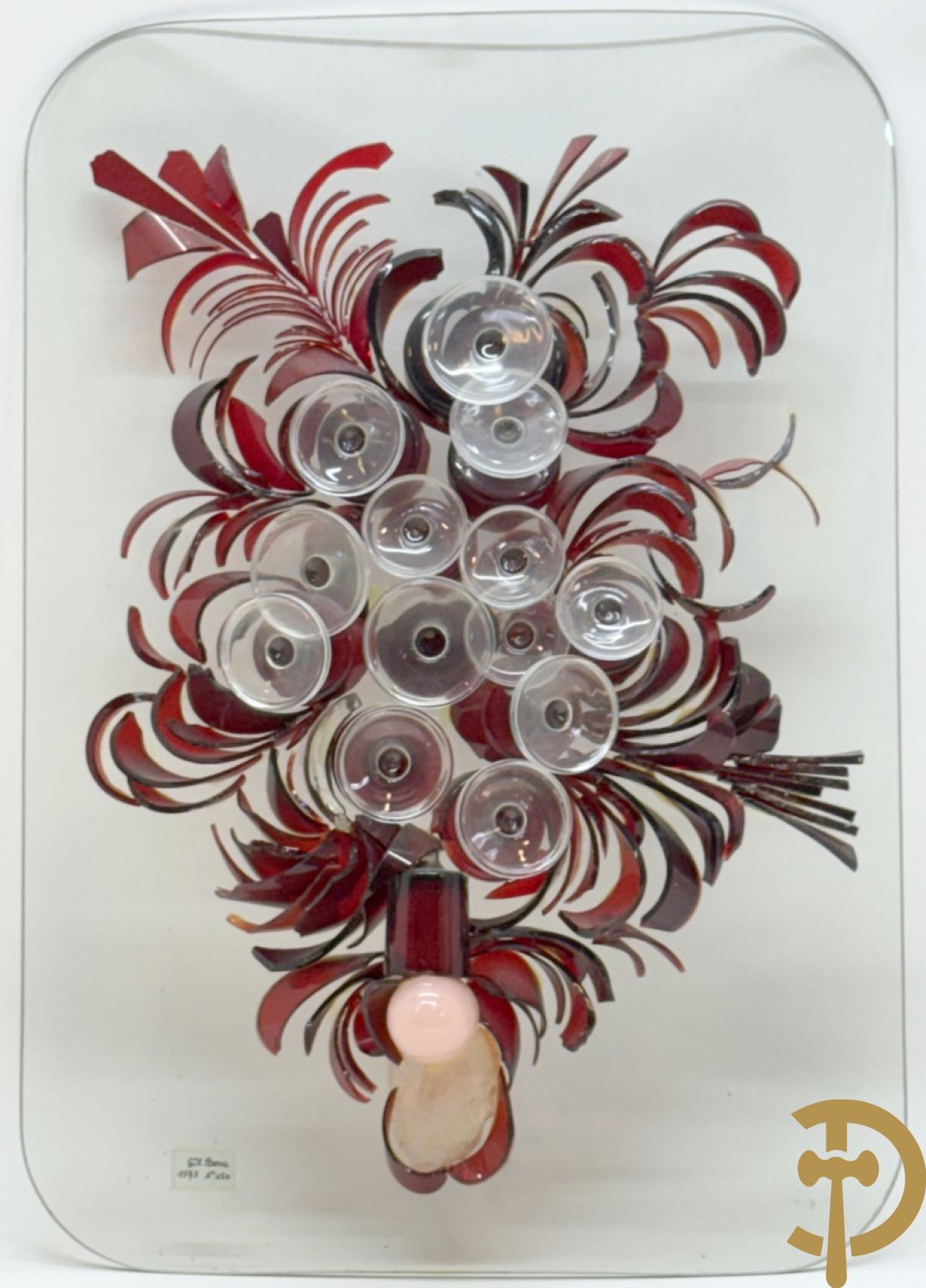 BERRE Gil getekend 1973 - Kunstwerk gemaakt van gekleurde glazen