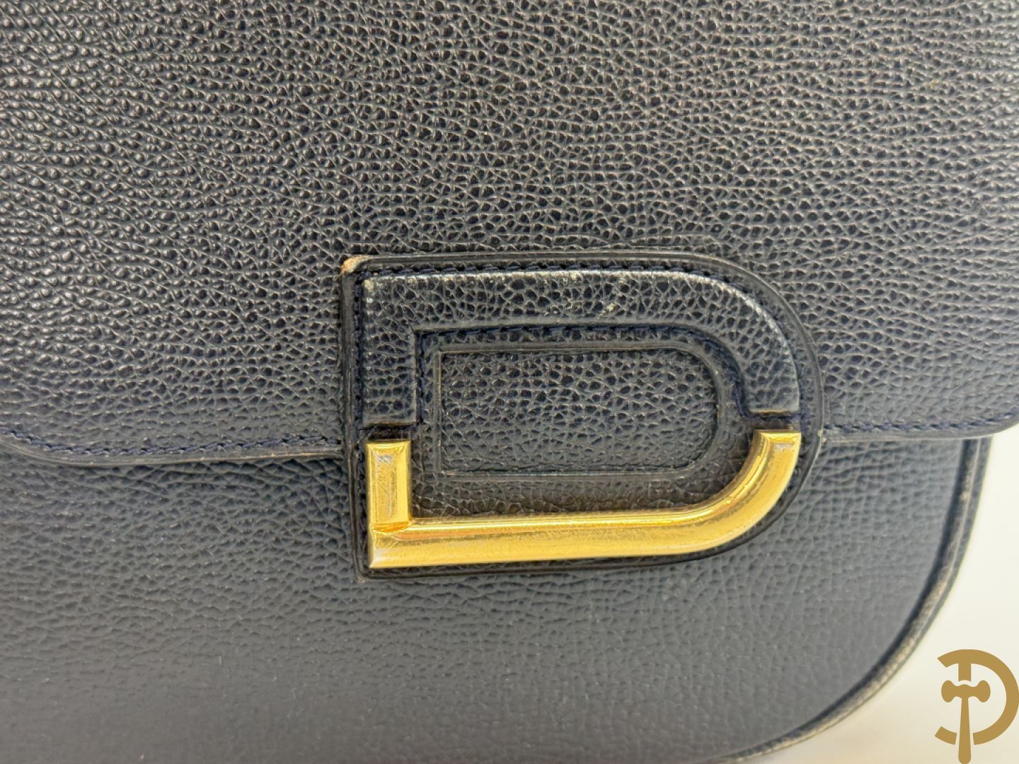 Blauwe lederen schoudertas Delvaux