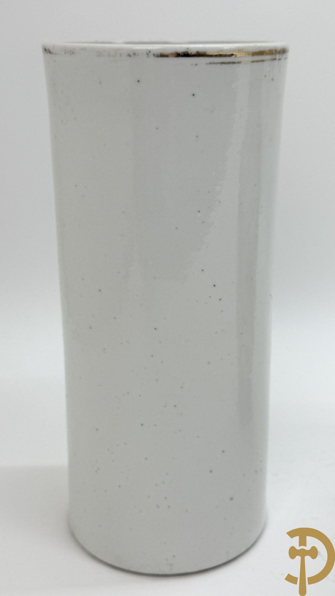 Chinese porseleinen rolvaas met damesdecor, getekend + Chinese porseleinen republieksvaas met damesdecor