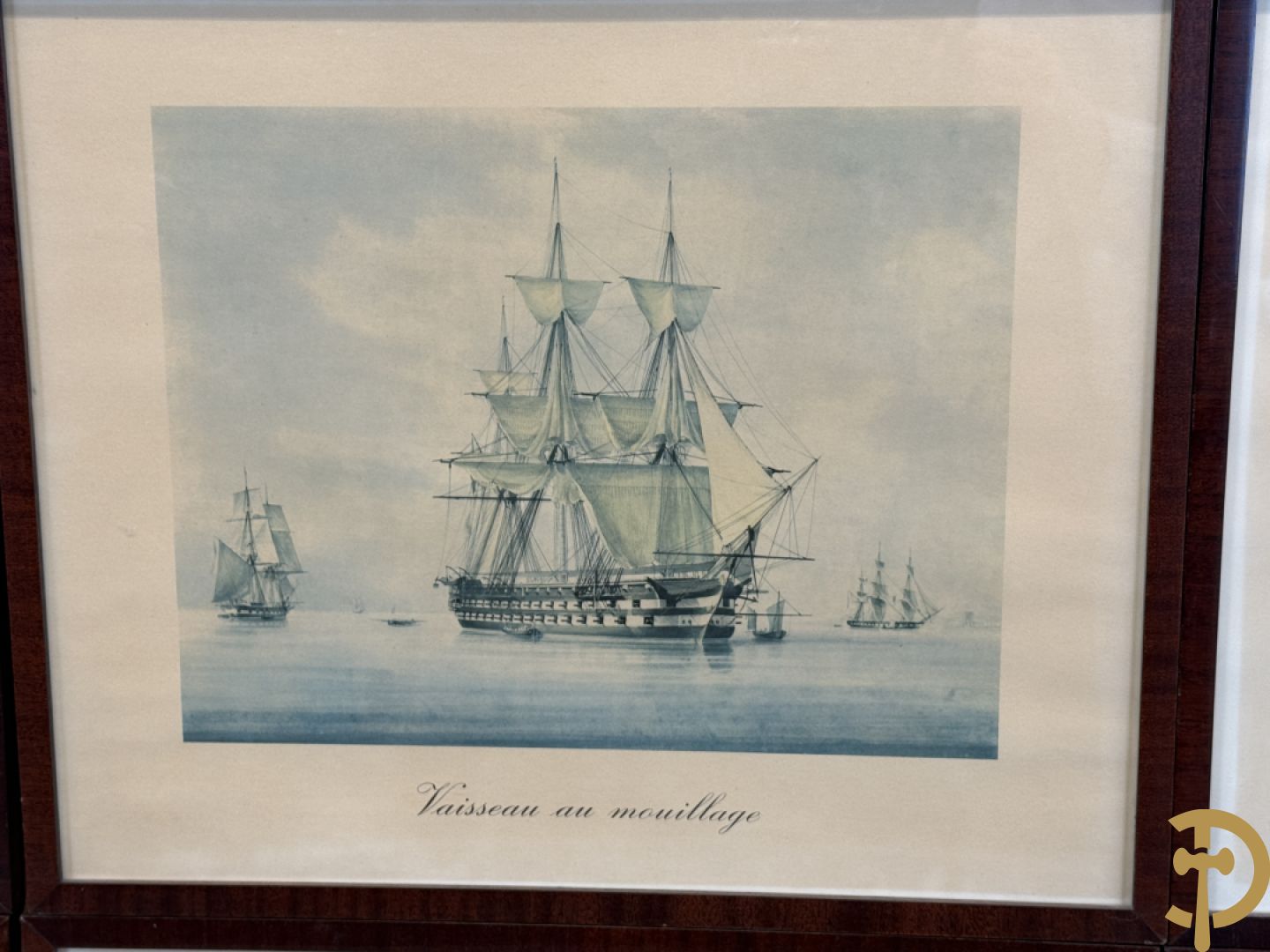 Negen decoratieve platen van jachten en zeilboten