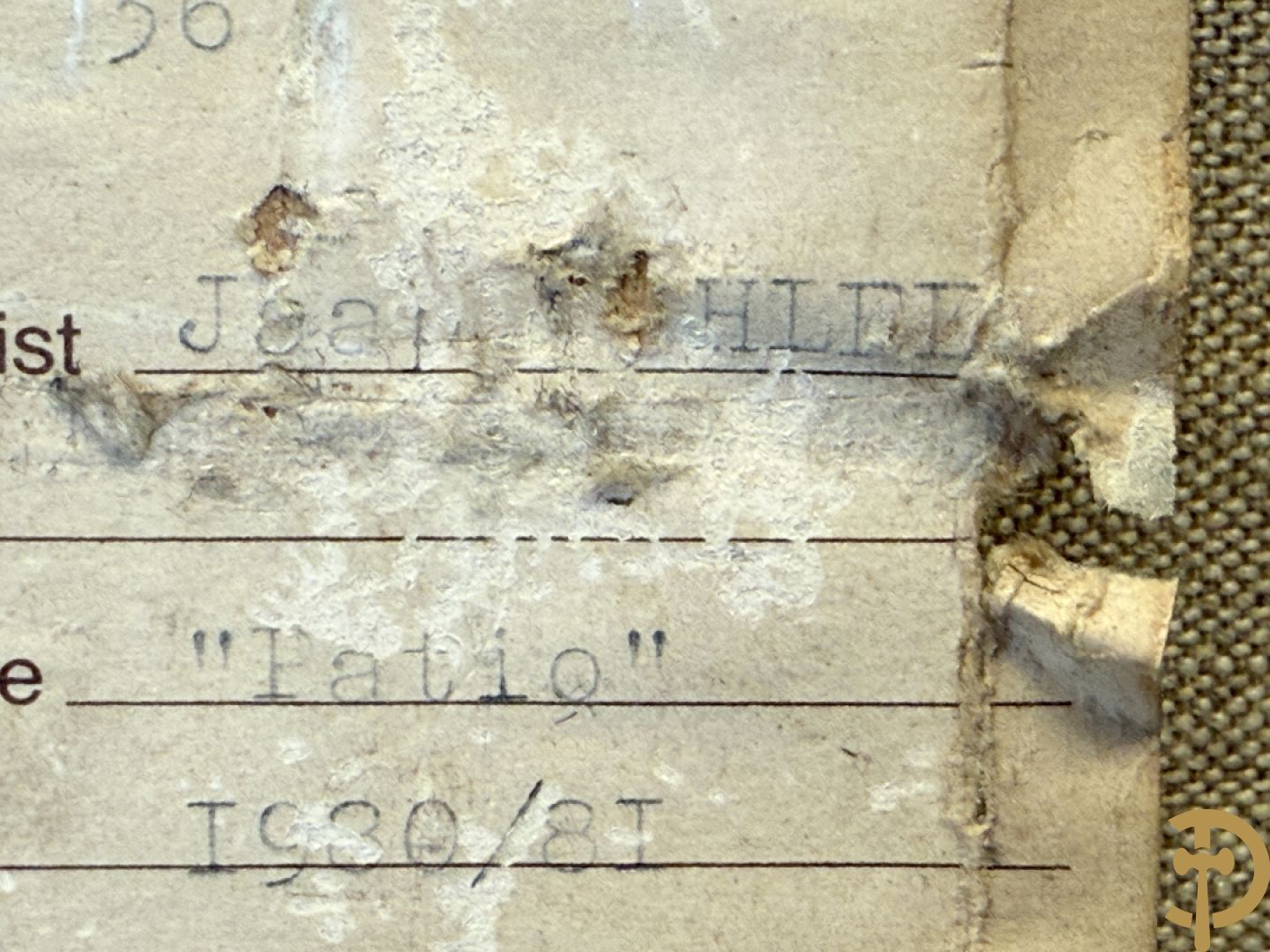 SCHLEE J. (Jaap) getekend Patio 1980-1981, 