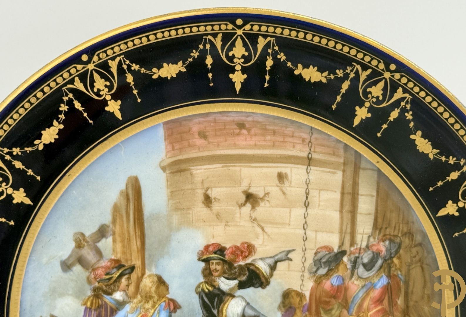 Paar handbeschilderde porseleinen Sèvres borden 