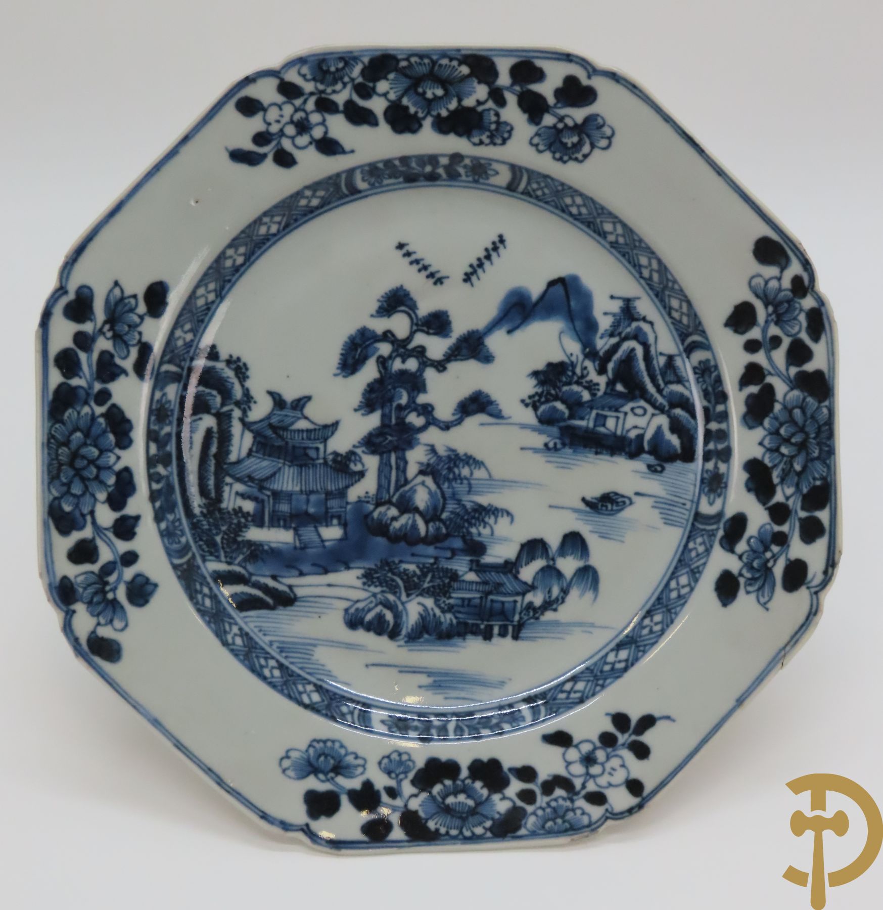 Set van 5 Chinese porseleinen borden met landschapsdecor