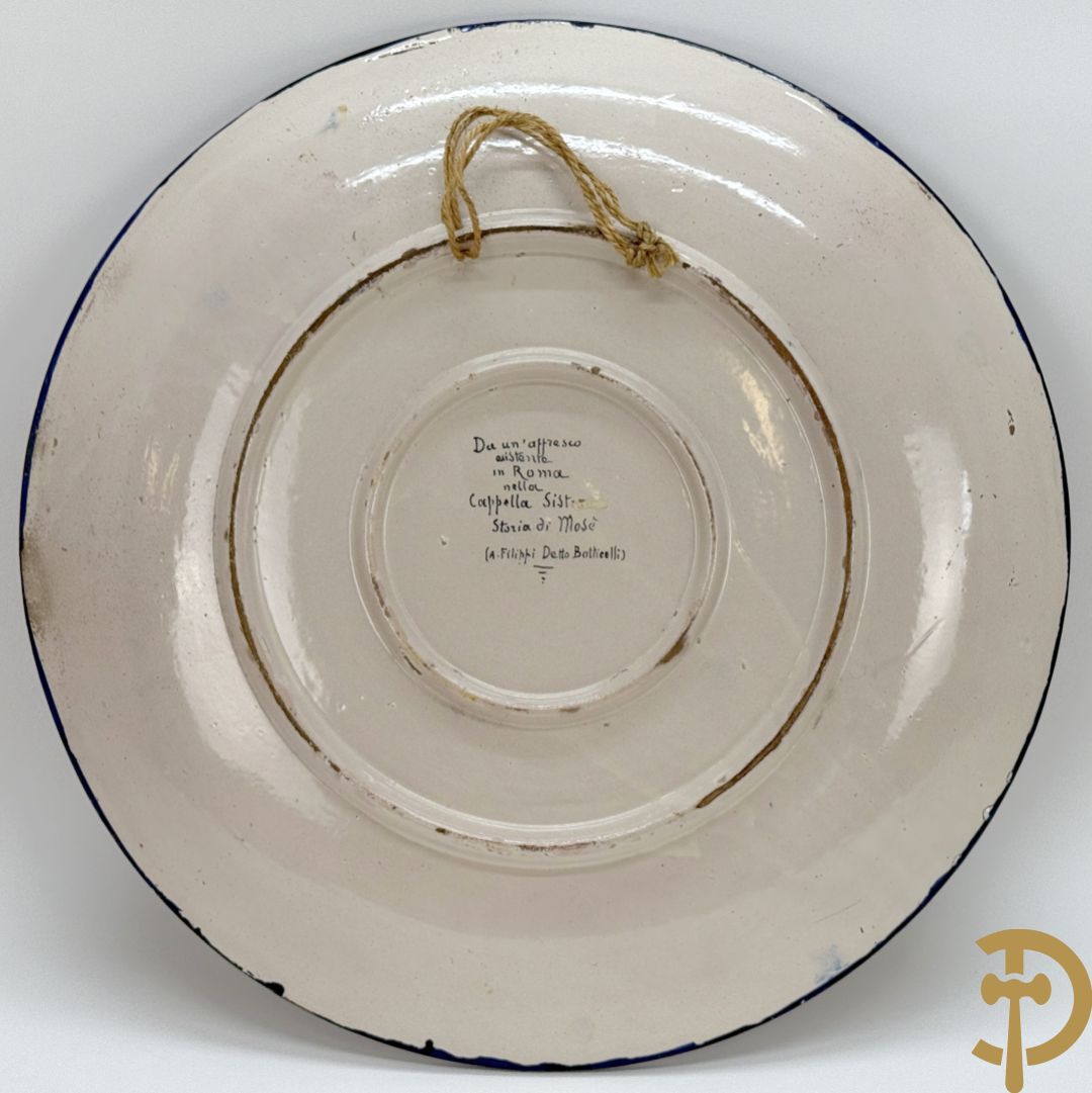 Ronde Italiaanse schotel met portret van Filippi Detto Botticelli