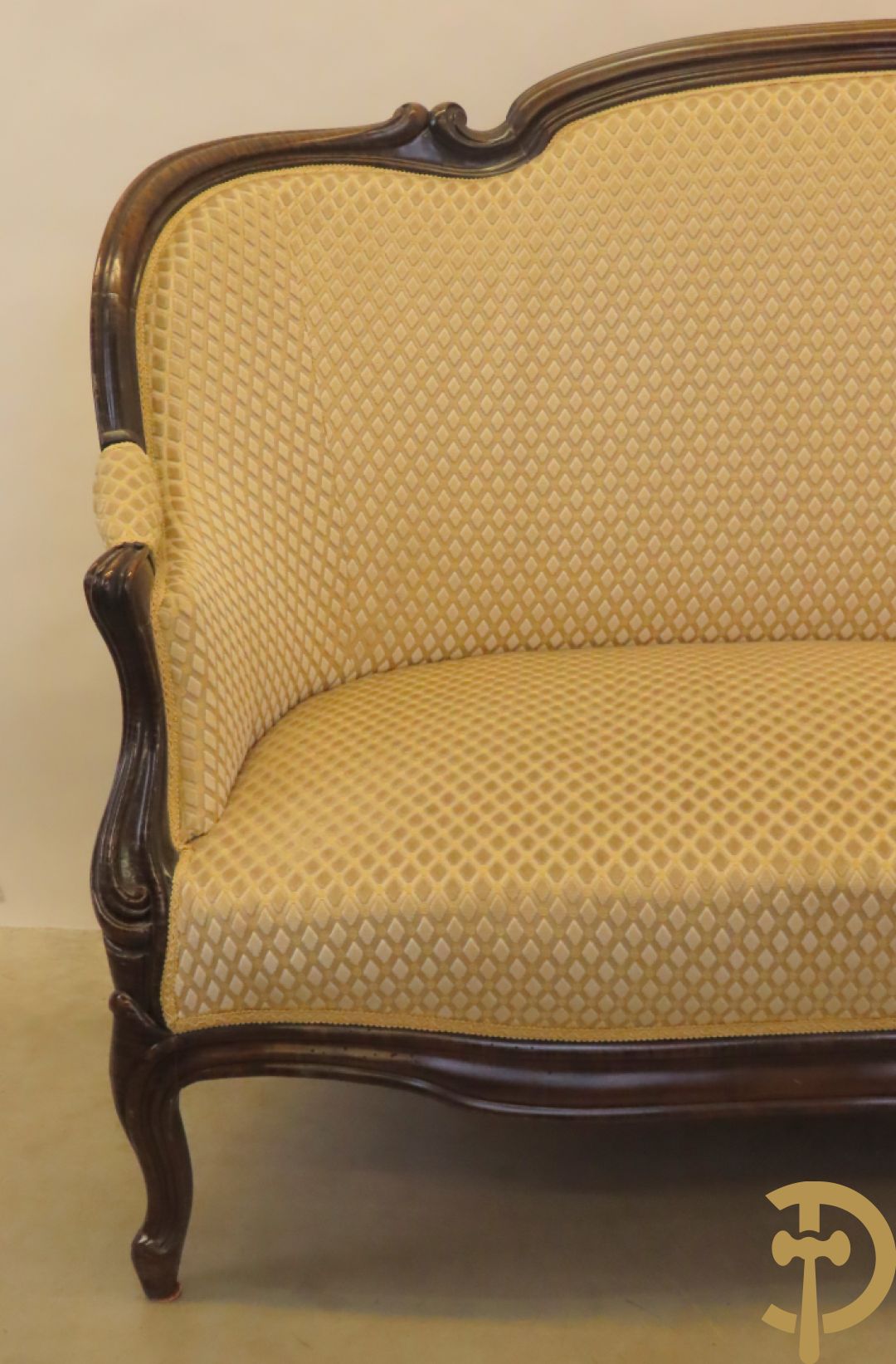 Louis Philippe salonensemble bestaande uit canapé, 2 armzetels en 2 stoelen