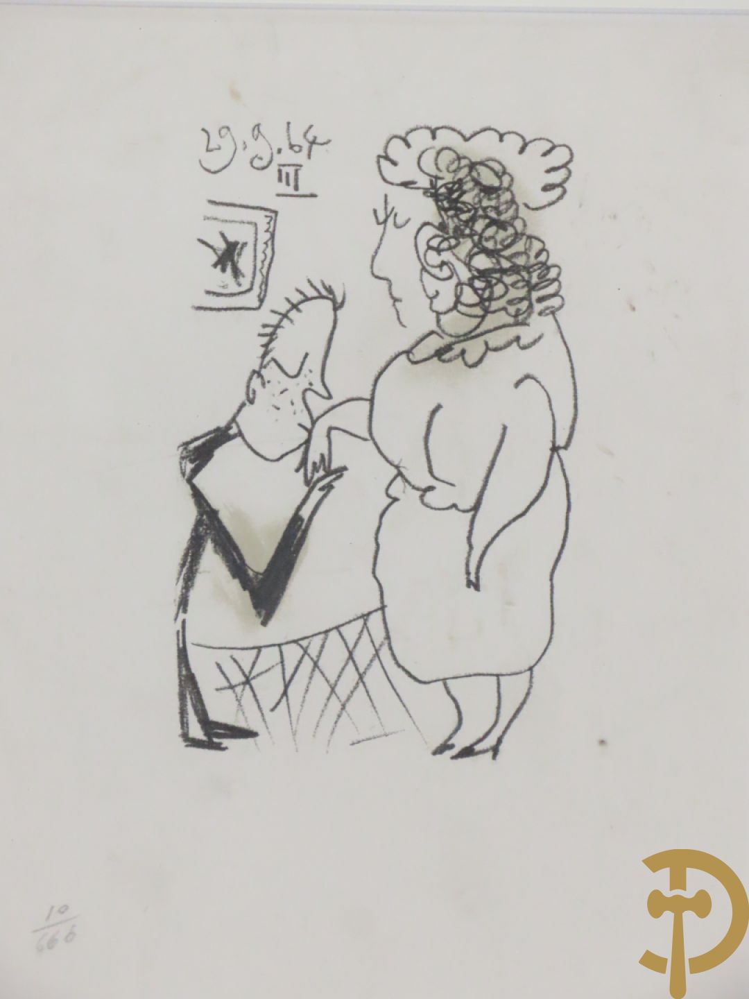PICASSO Pablo naar 29.9.64 gedateerd 