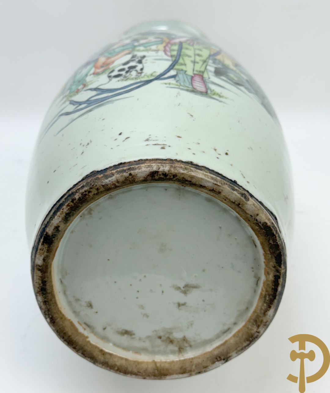 Chinese porseleinen vaas met decor van kinderen en geisha