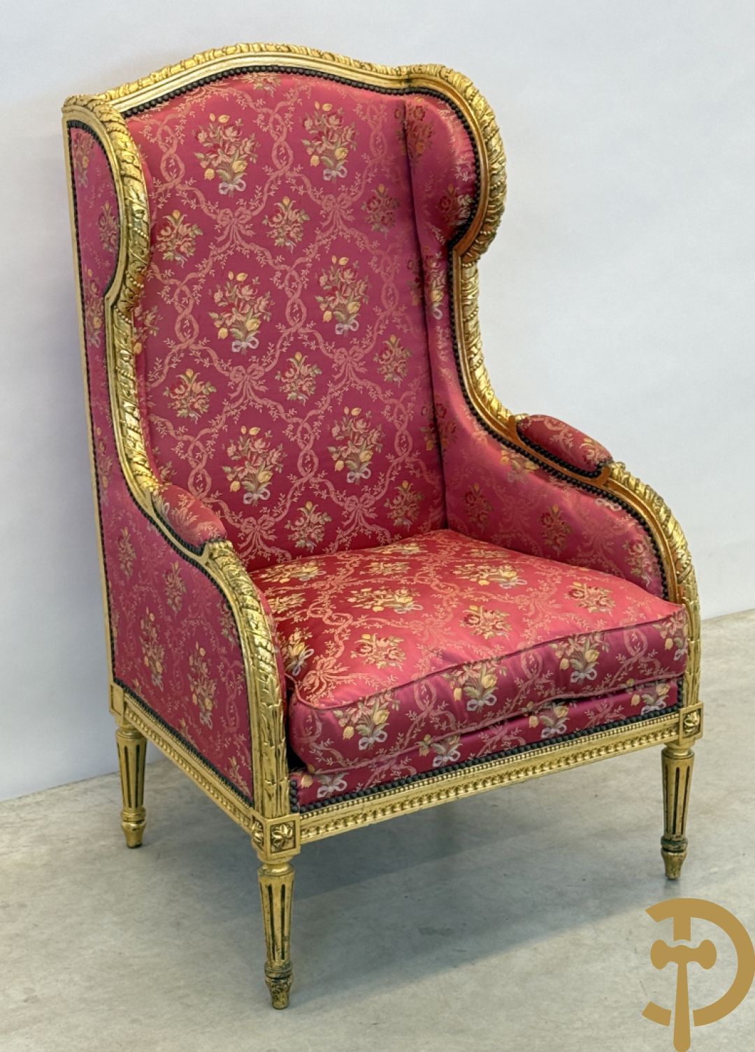 Vergulde Louis XVI armzetel met oren en bloemenstof, 19e