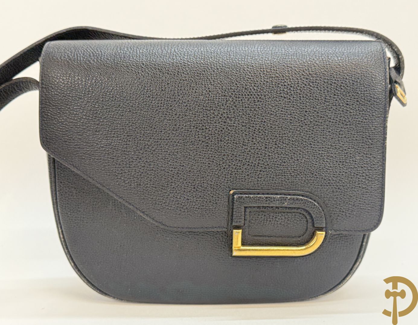 Blauwe lederen schoudertas Delvaux