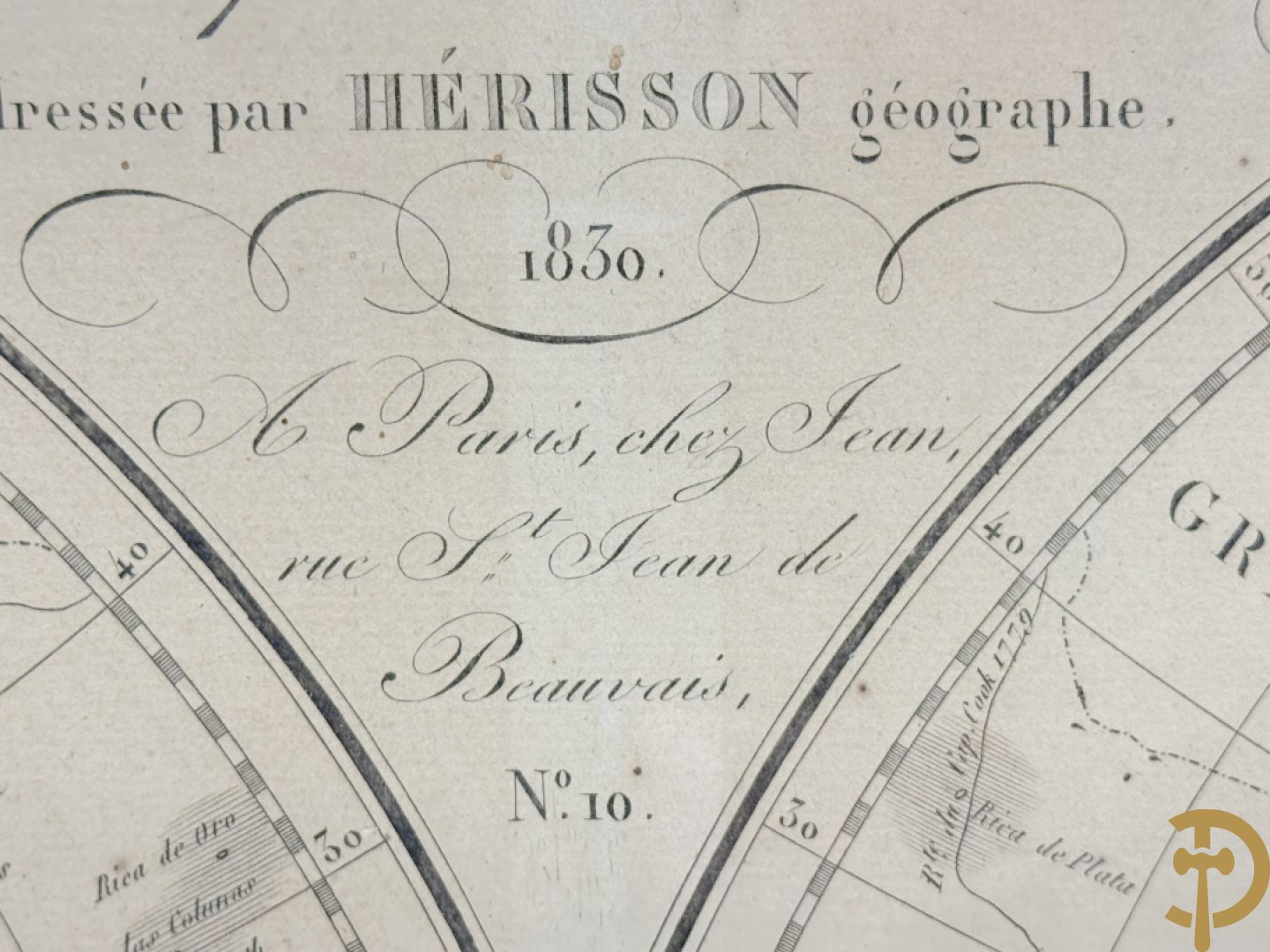 Mappe-monde en 2 hémisphères van Tardieu