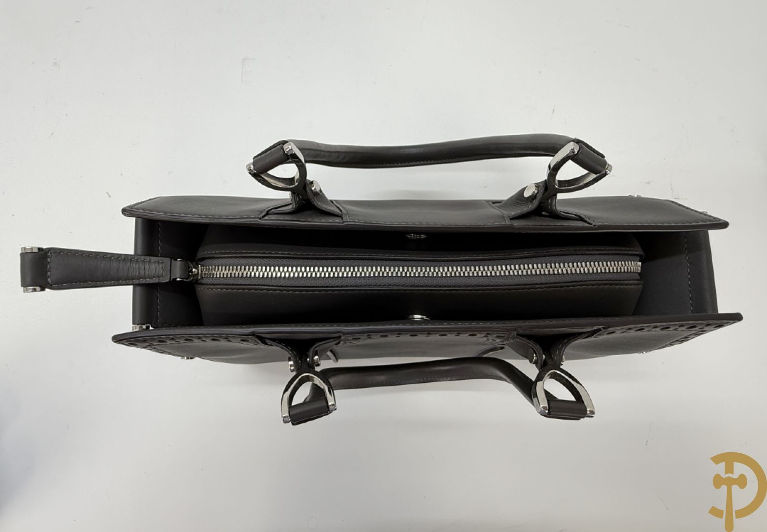 Lederen handtas Longchamps Paris Premier in bijhorende zak