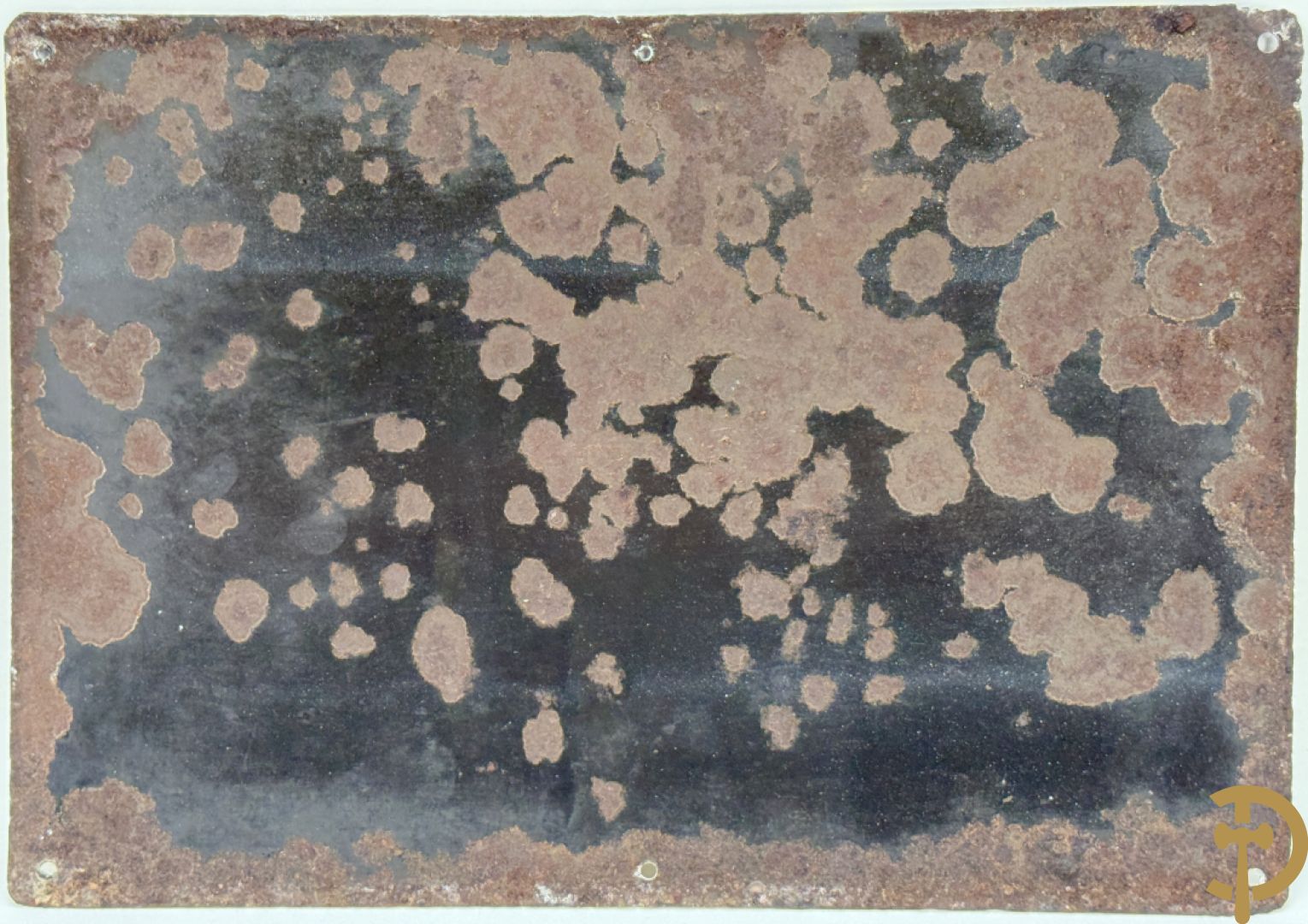 Oude emailplaat P. Sluis, voor uw vogels, universeel voer - begin jaren 