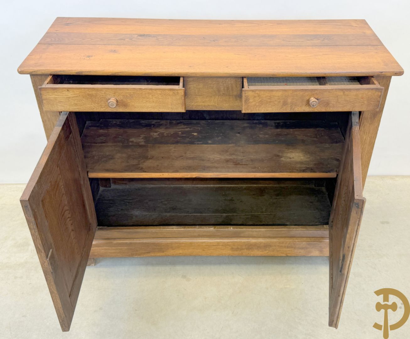 Masssief eiken tweedeursdresse Louis Philippe 19e