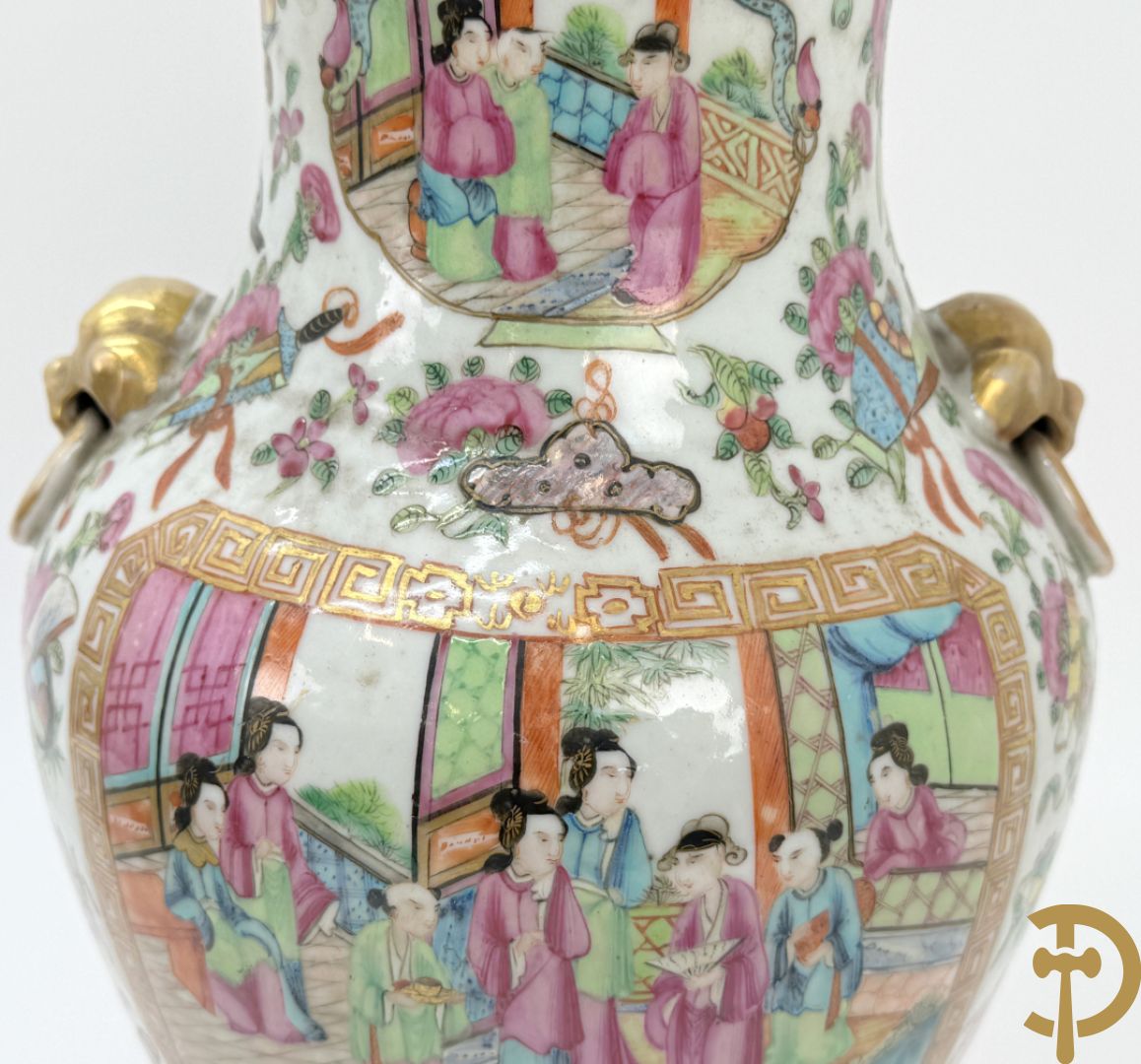 Paar Chinese porseleinen Kanton vazen