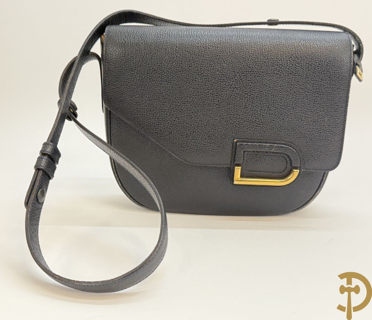 Blauwe lederen schoudertas Delvaux