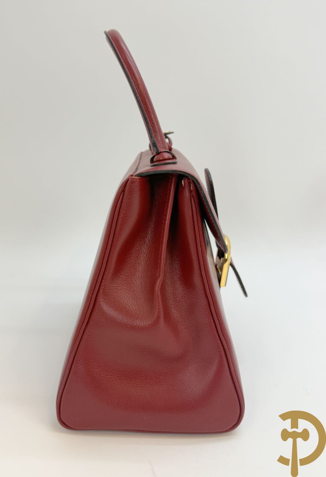 Bordeaux lederen handtas, geldbeugel, kaarthouder en portemonnee, Delvaux, model brillant