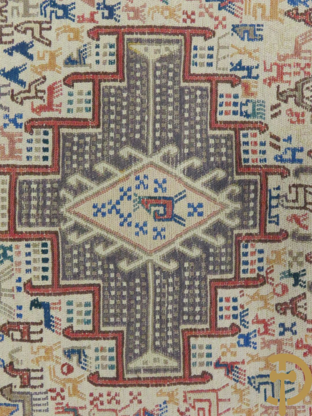 Turkse handgeknoopte Hamadan + oosters handgeknoopt tapijt met dierenmotieven