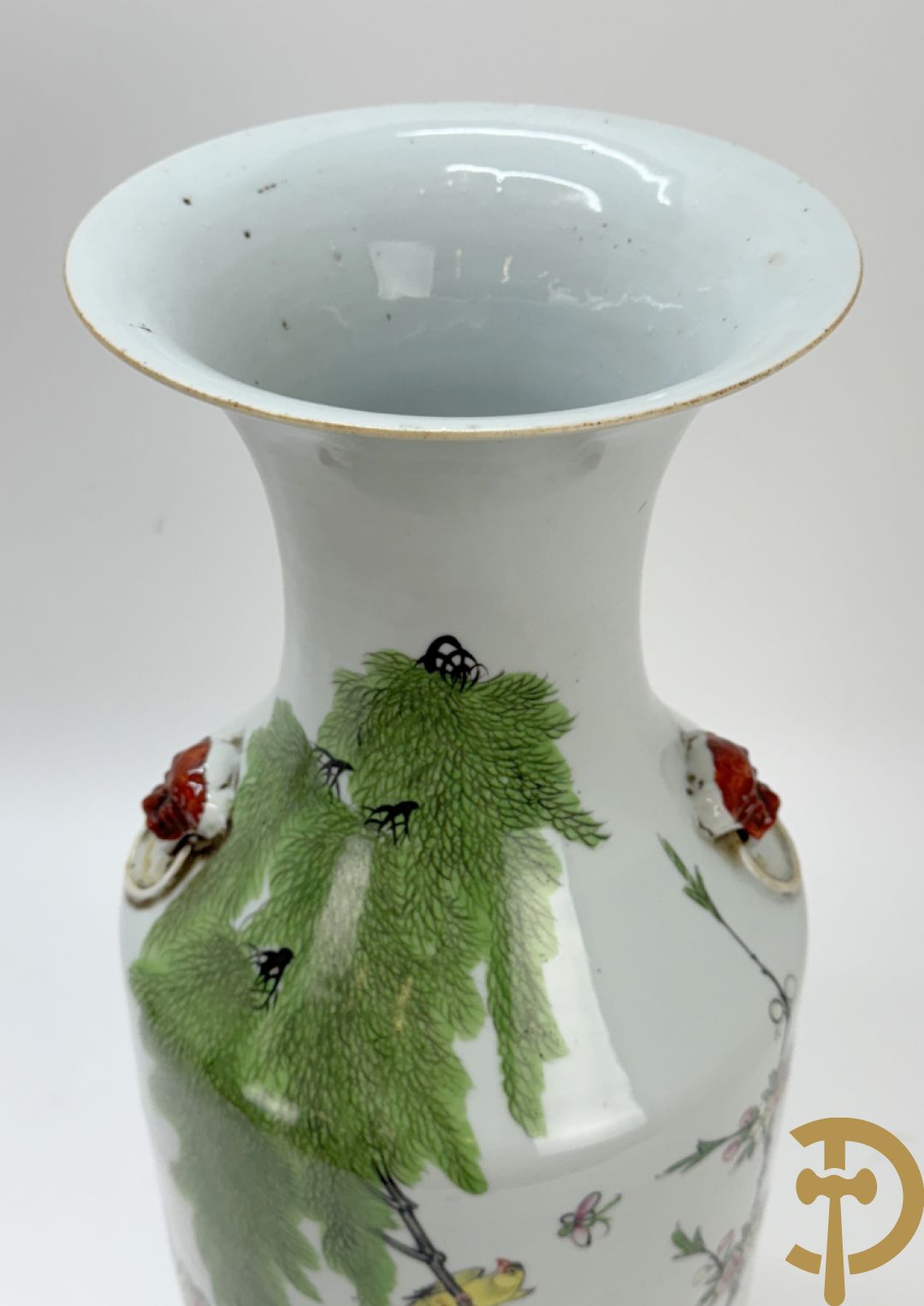 Chinese porseleinen vaas met decor van bloemen en vogels