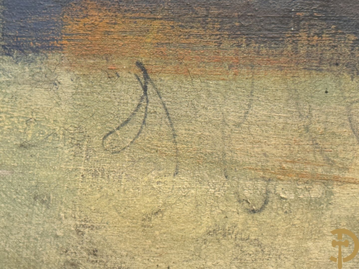 Onleesbaar getekend links onder 