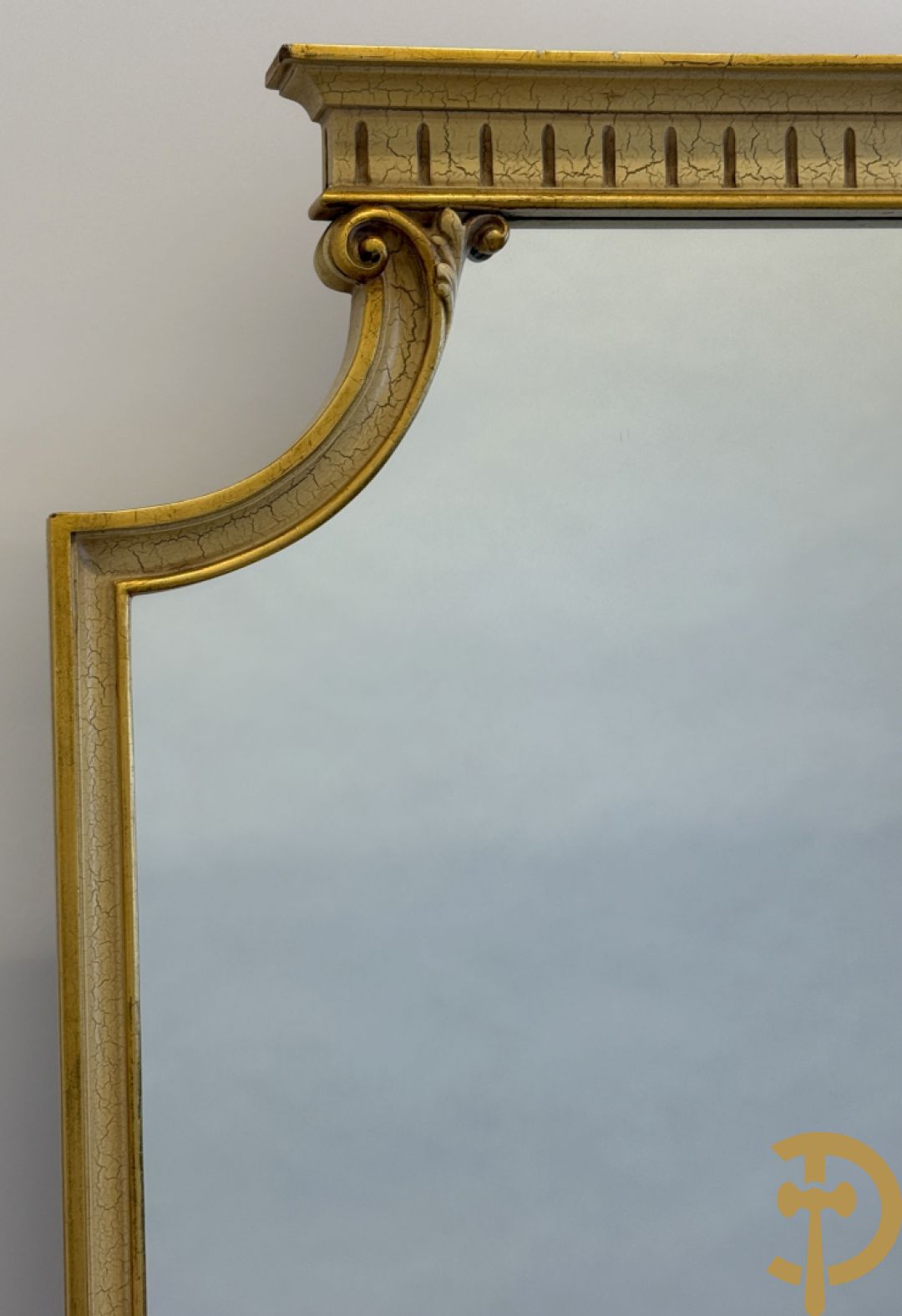 Console + gepolychromeerde spiegel, Louis XVI stijl