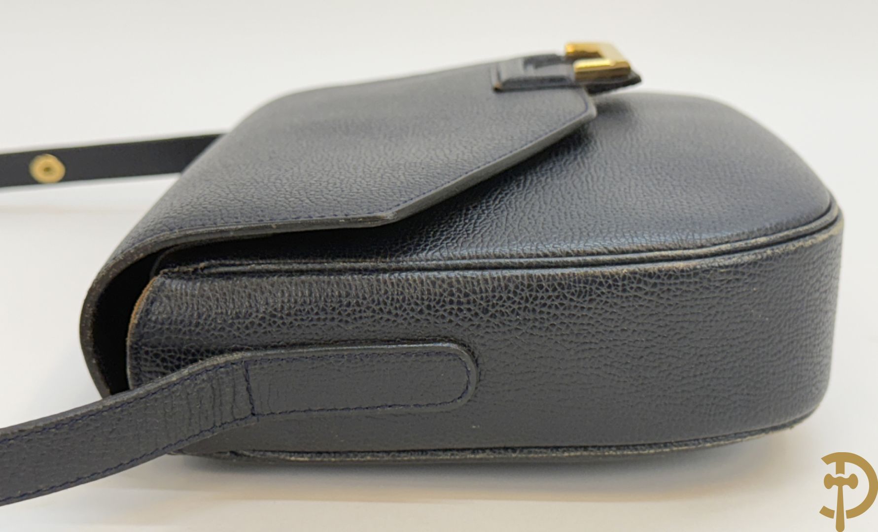 Blauwe lederen schoudertas Delvaux