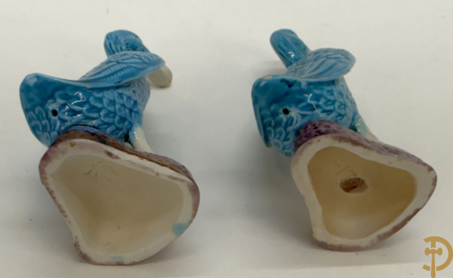 Vier paar porseleinen eenden + vaasje