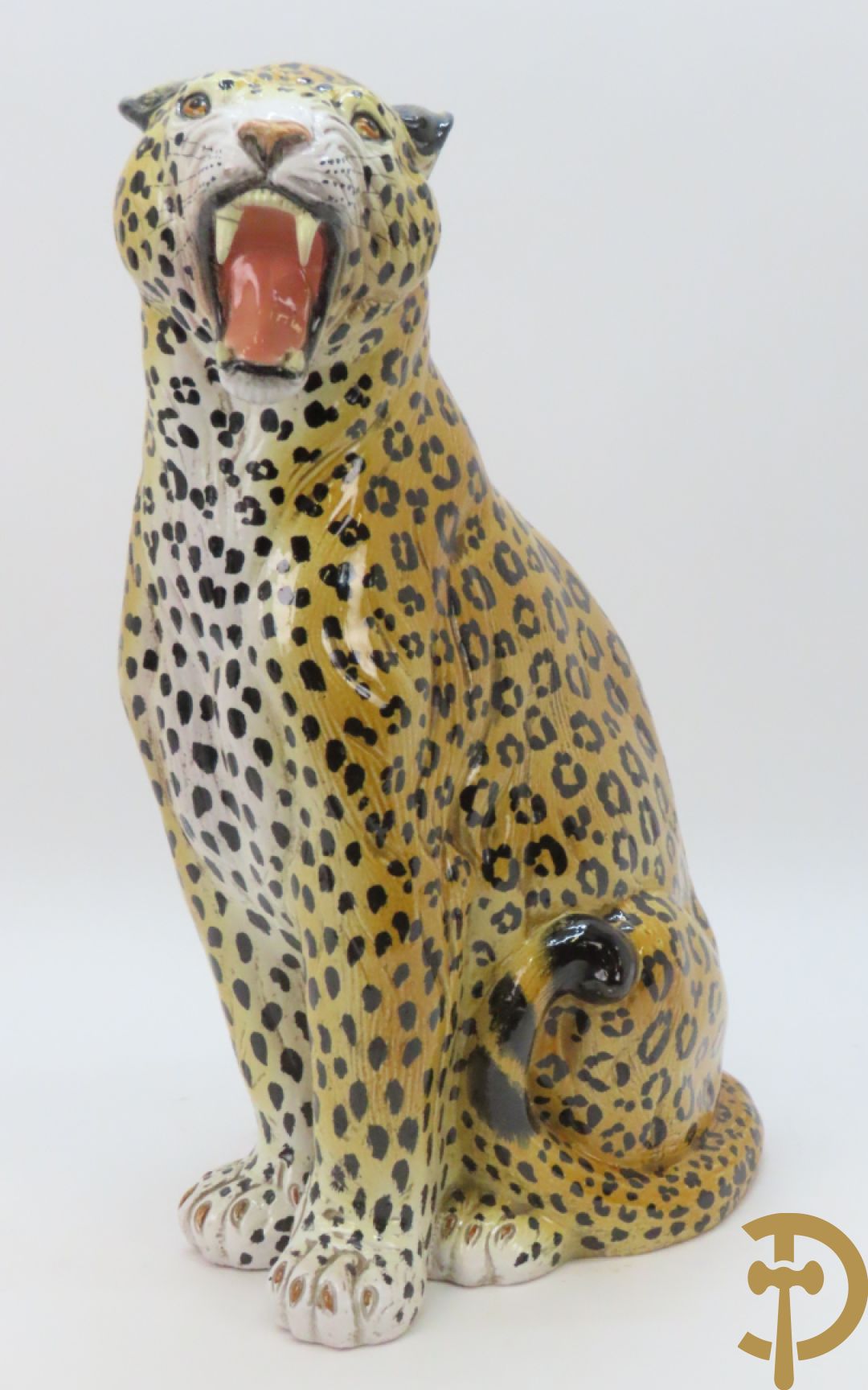 Keramieken luipaard, onderaan gestempeld Made in Italy