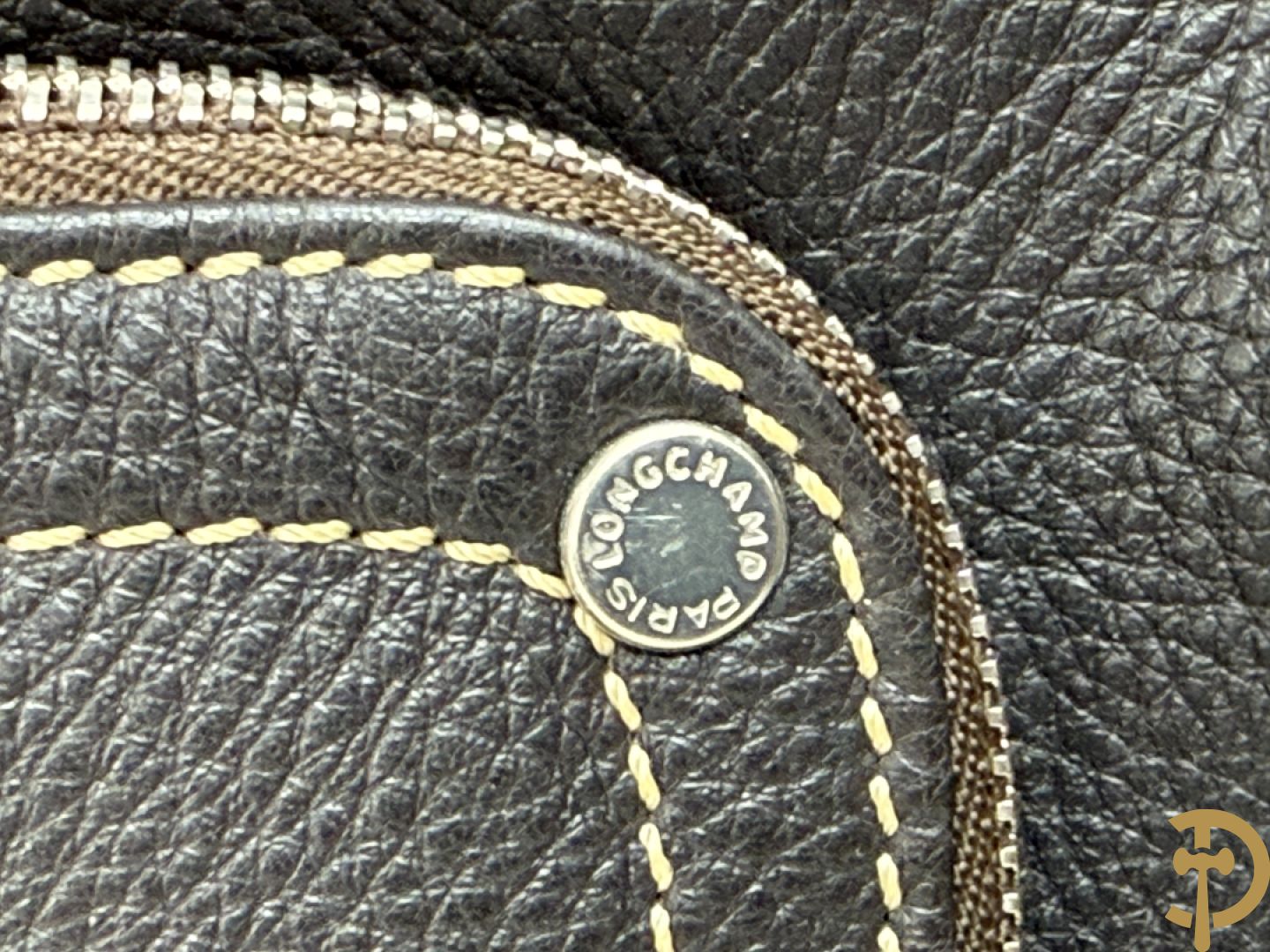 Lederen handtas Longchamp + 2 nylon handtassen Longchamp