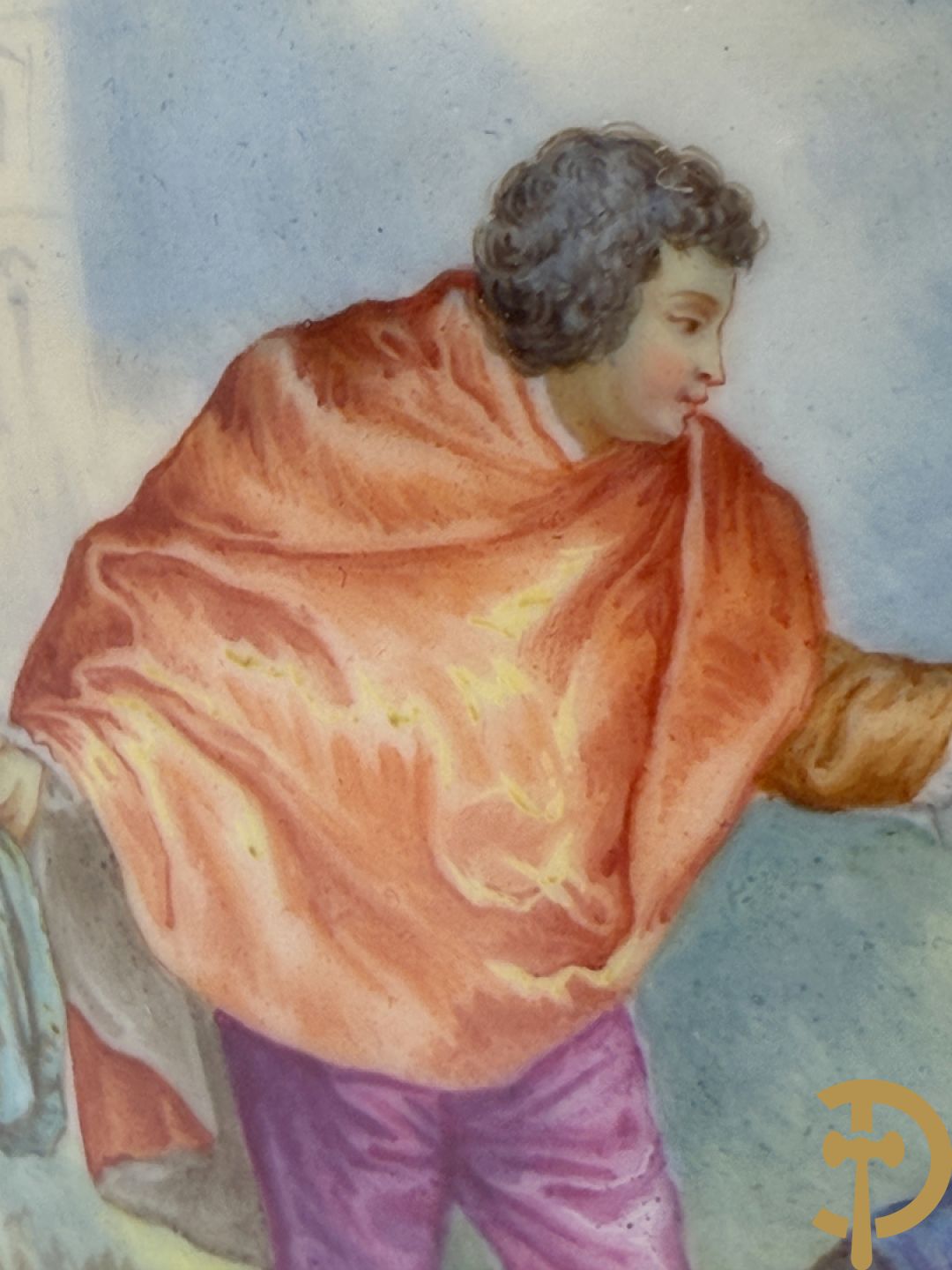 Driedelige bronzen Franse garnituur bezet met cupido