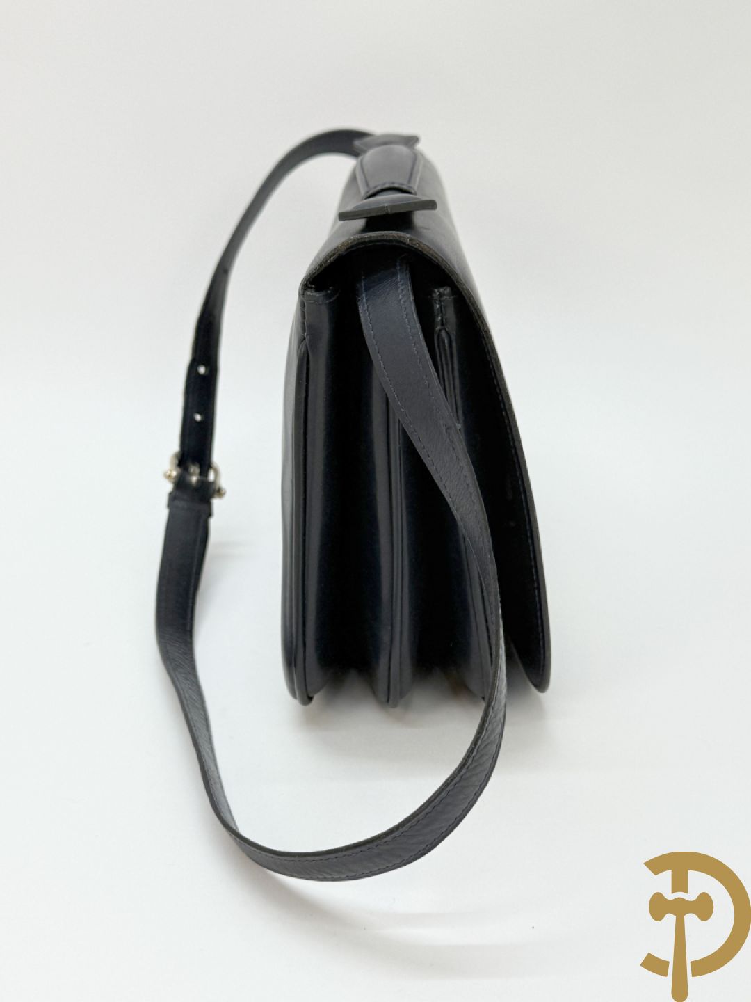 Blauw lederen vintage handtas van Celine