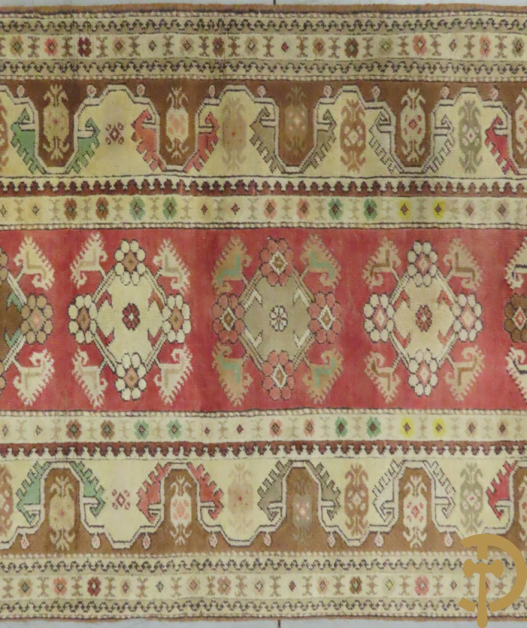 Turkse handgeknoopte Hamadan + oosters handgeknoopt tapijt met dierenmotieven