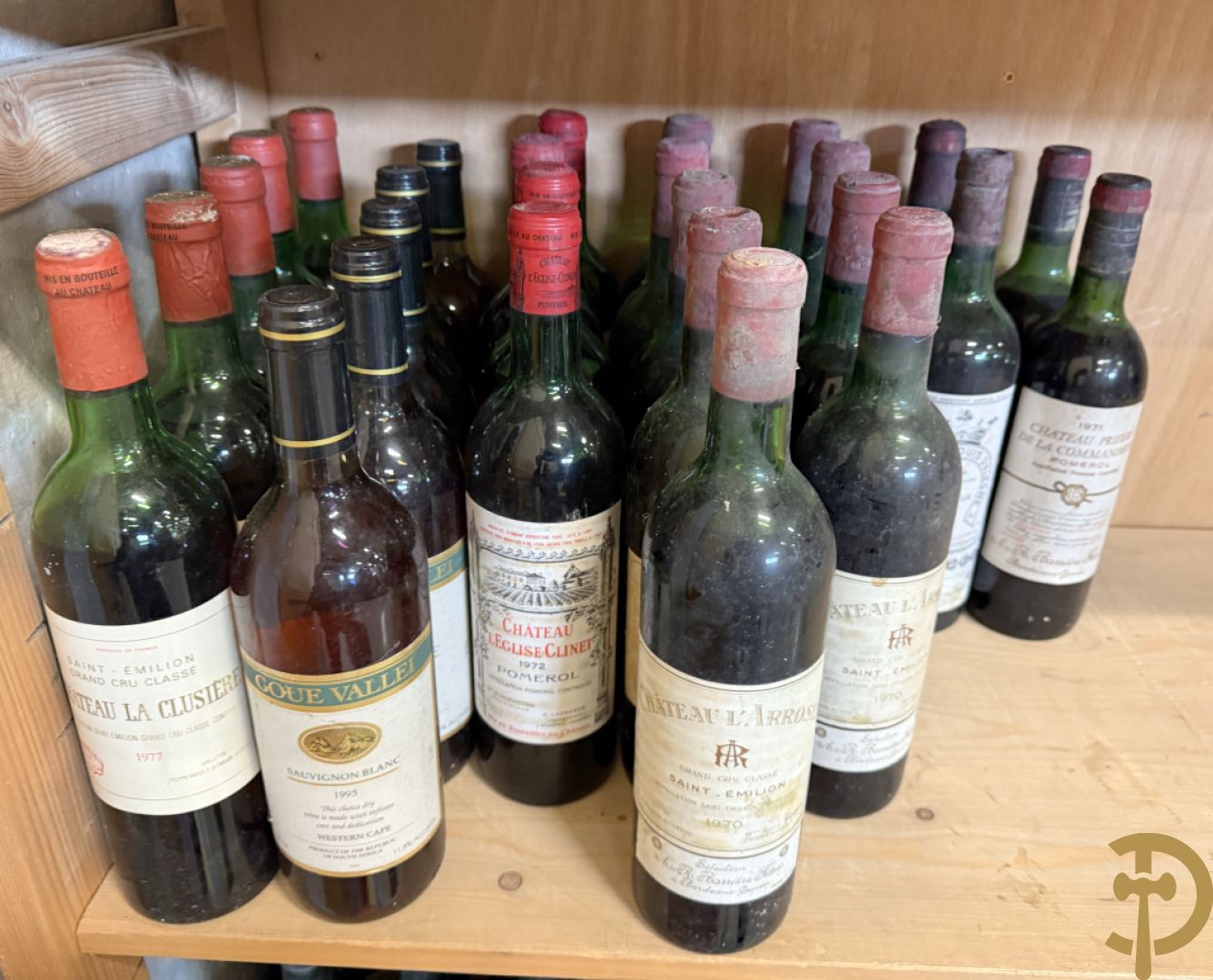 9 flessen Chateau Arrosée, 1970 + 5 flessen Chateau La Clusière, 1977 + 5 flessen Sauvignon Blanc Goue Vallei, 1995 + 4 flessen Chateau l