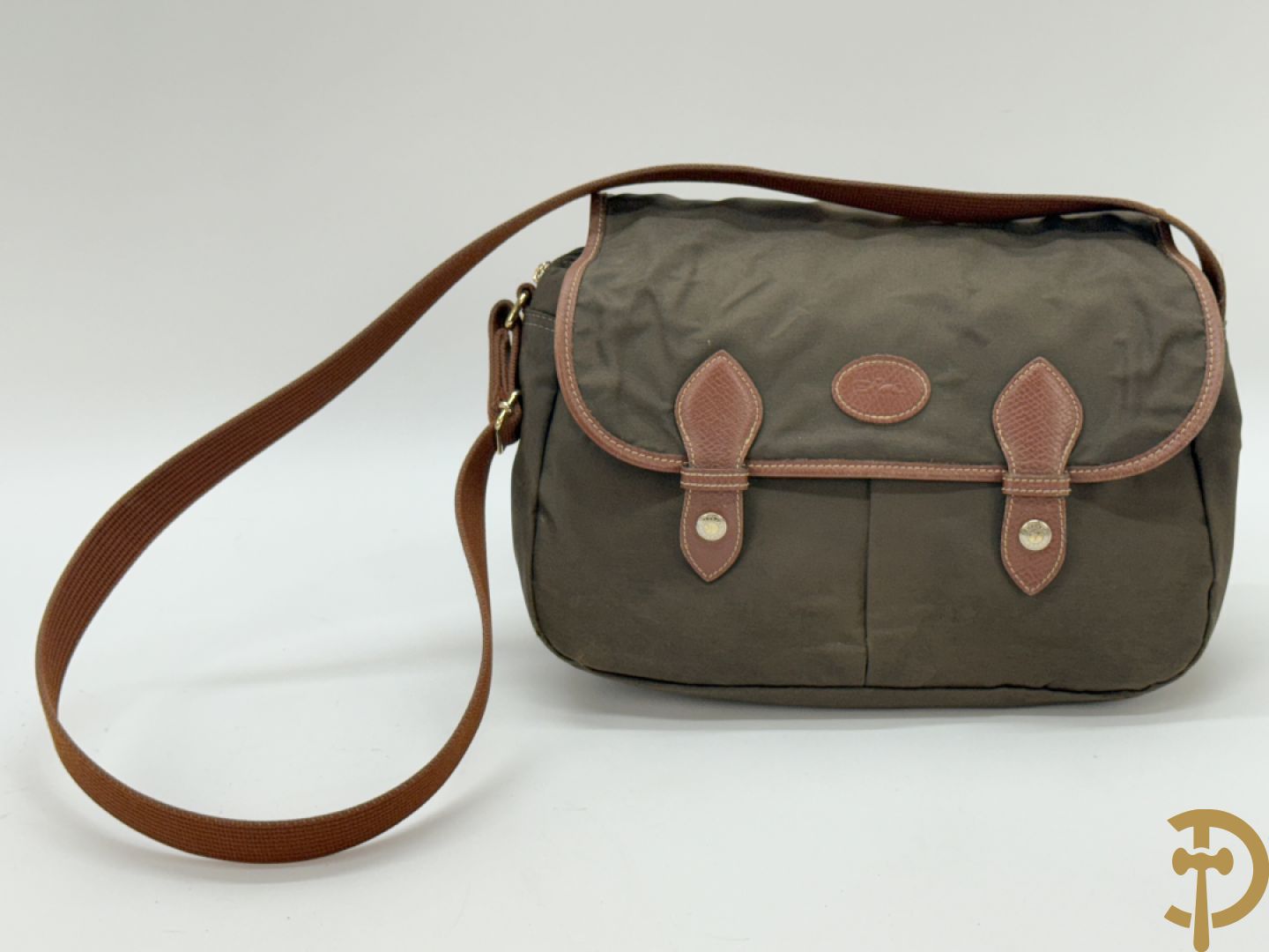 Lederen handtas Longchamp + 2 nylon handtassen Longchamp