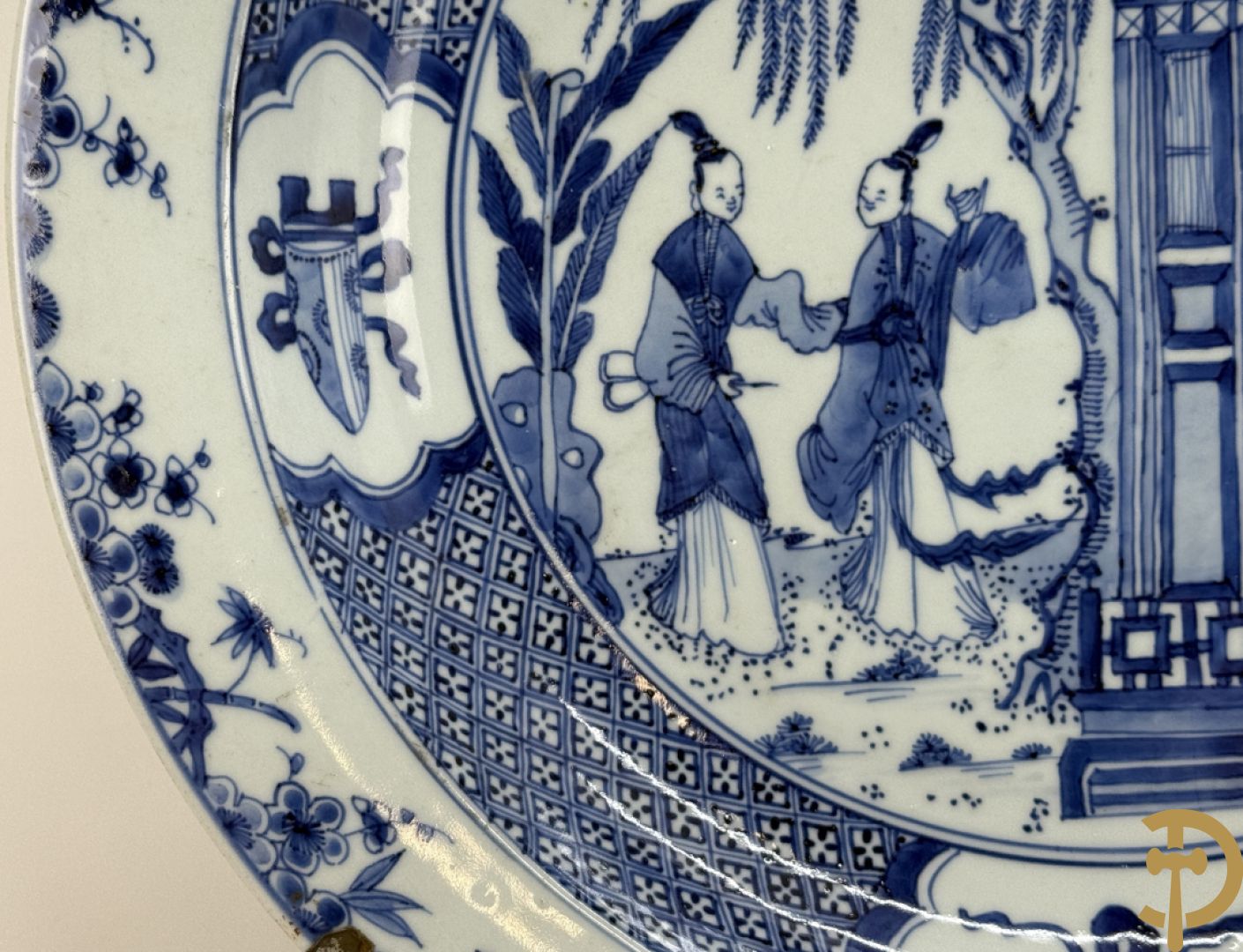 Chinese blauw/wit porseleinen schotel 