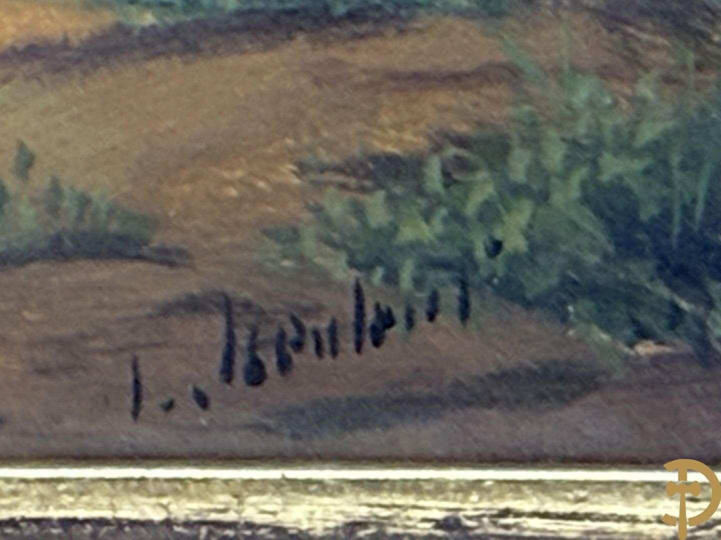 Onleesbaar getekend rechts onder 